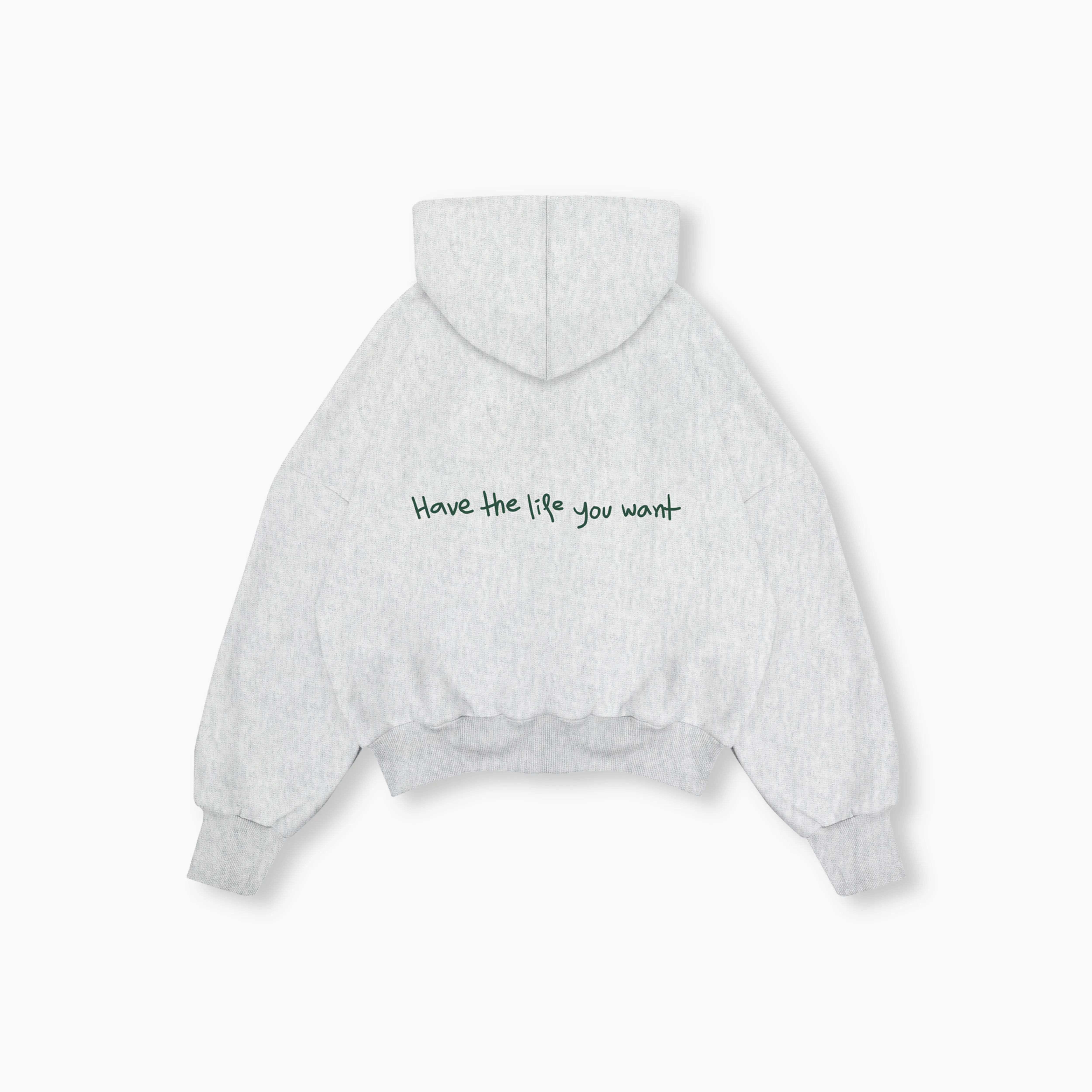 Double Zip Box Hoodie - Heather Gray