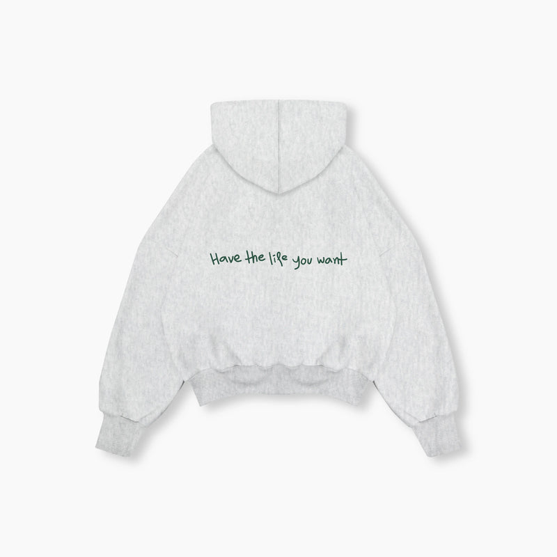 Double Zip Box Hoodie - Heather Gray