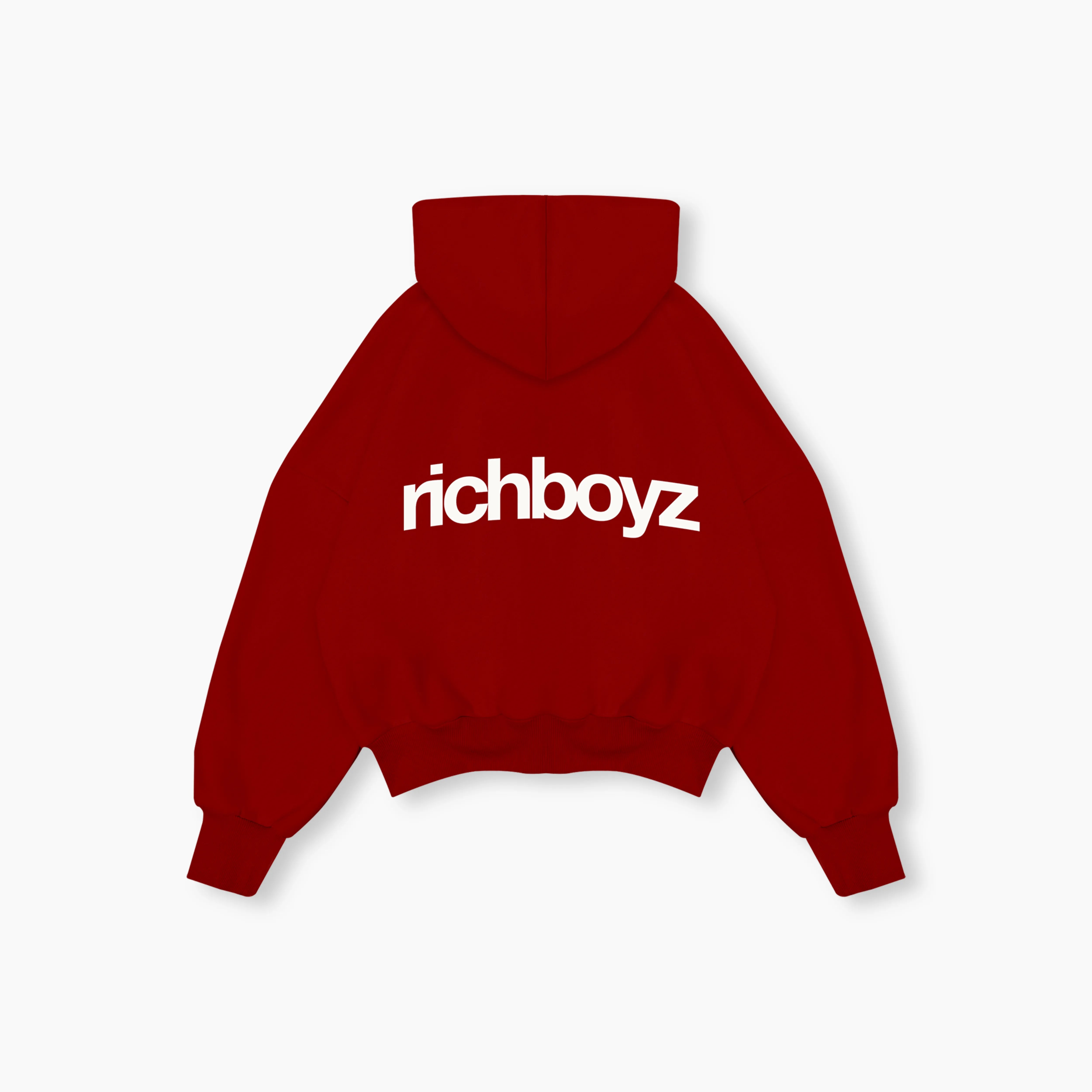 Double Zip Box Hoodie - Cane Red