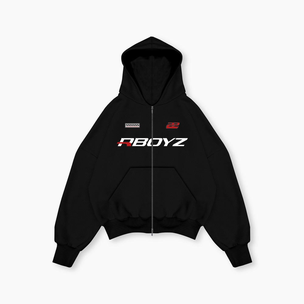 Zip Motion Hoodie - Black