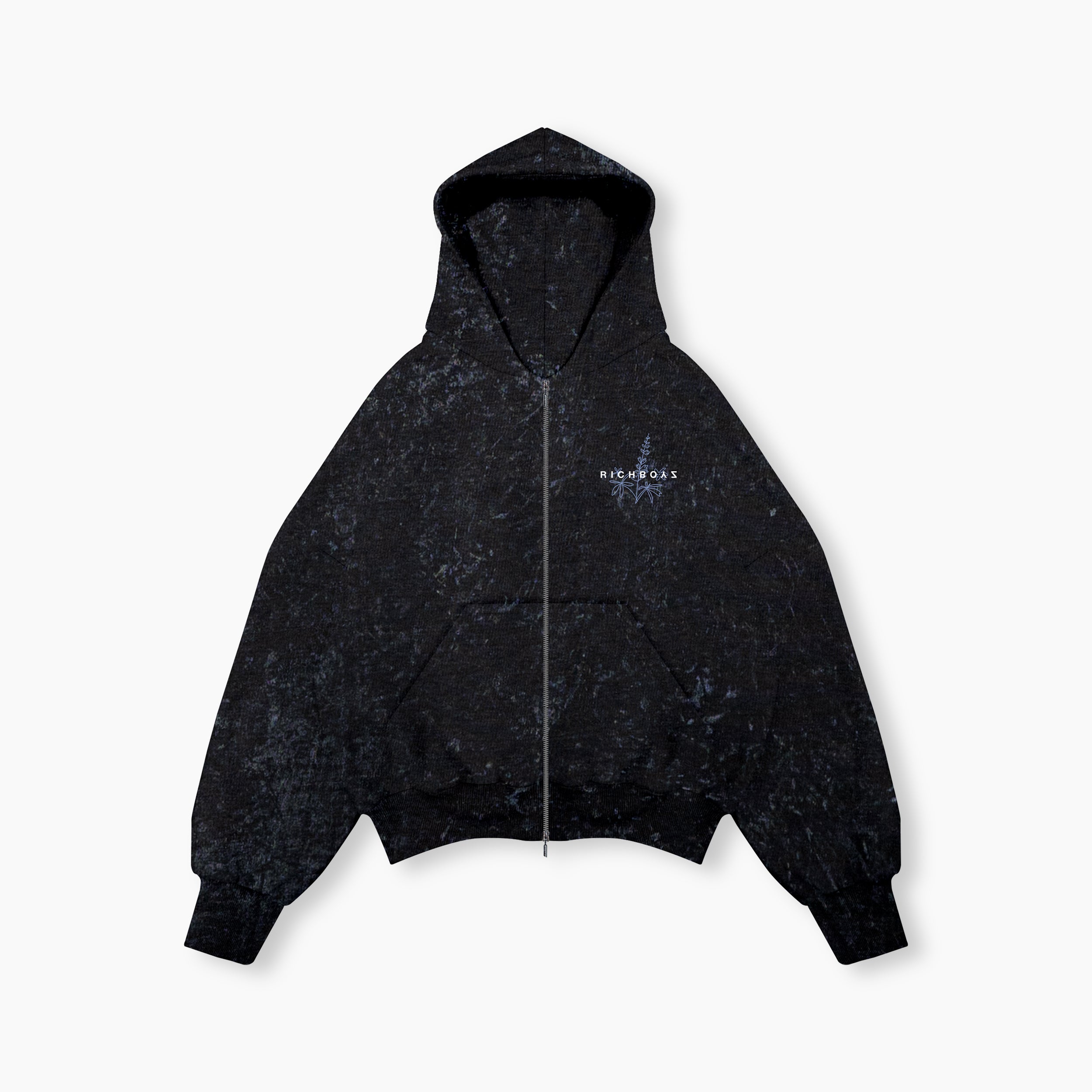 Double Zip Box Hoodie - Heather Gray