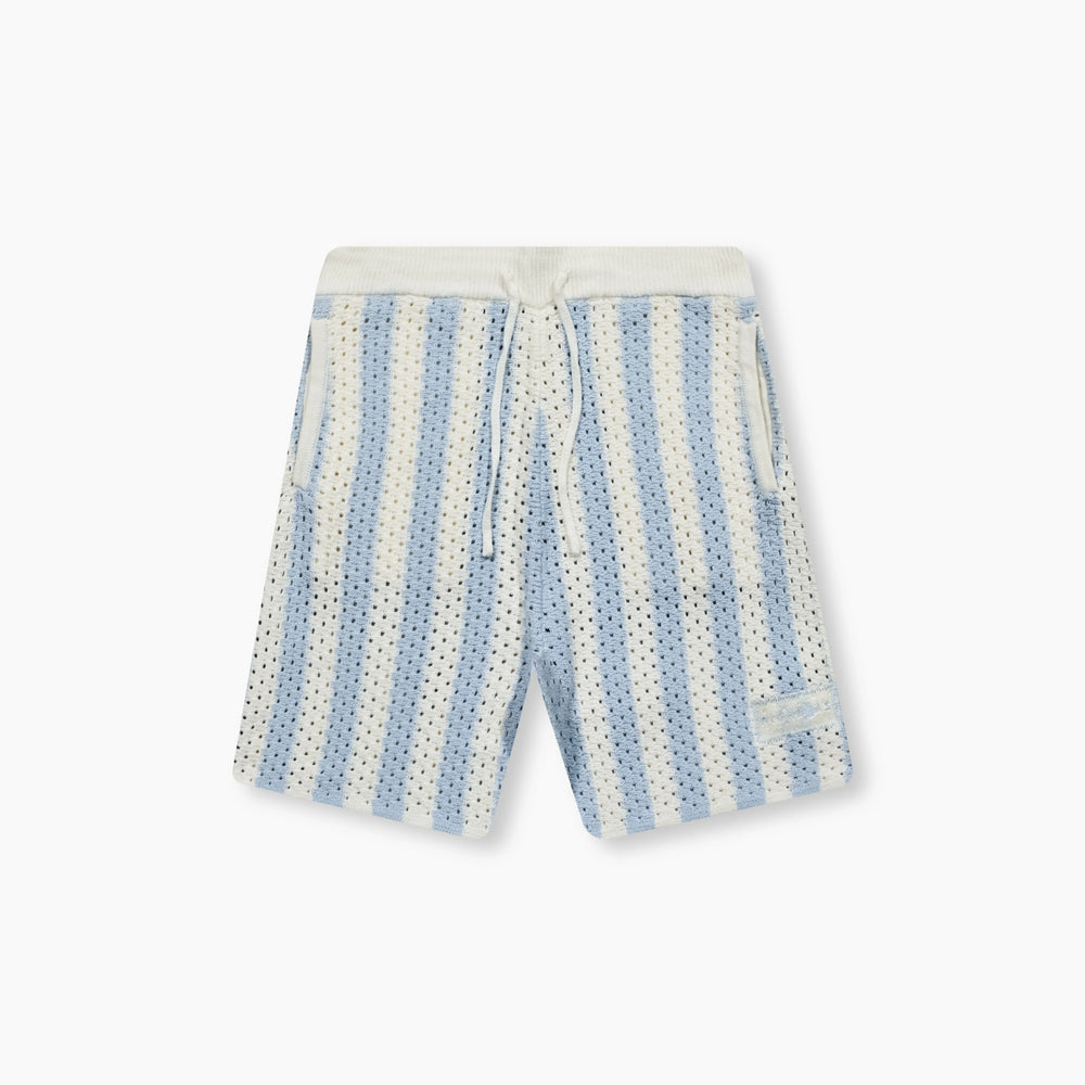 Knitted Pointelle Shorts - Sky