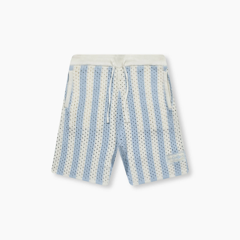 Knitted Pointelle Shorts - Sky