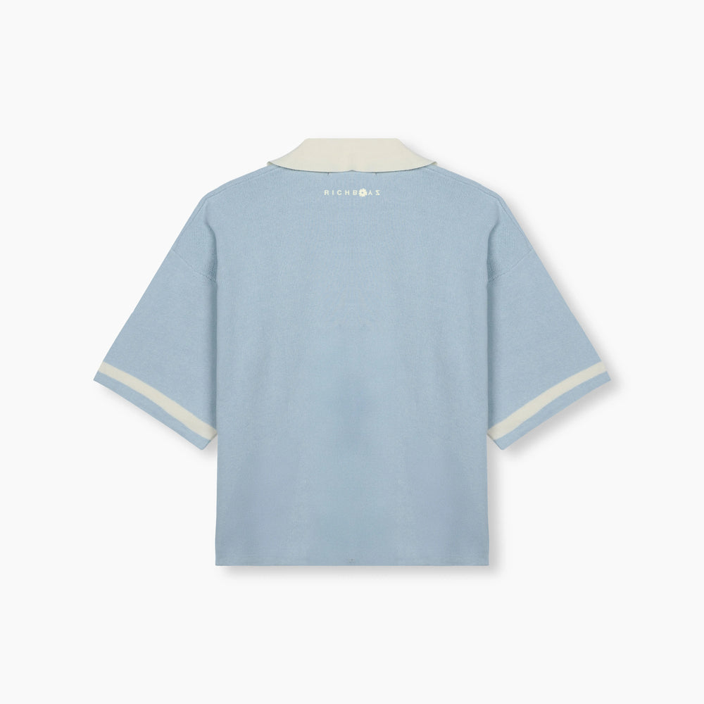 Knitted Polo - Sky