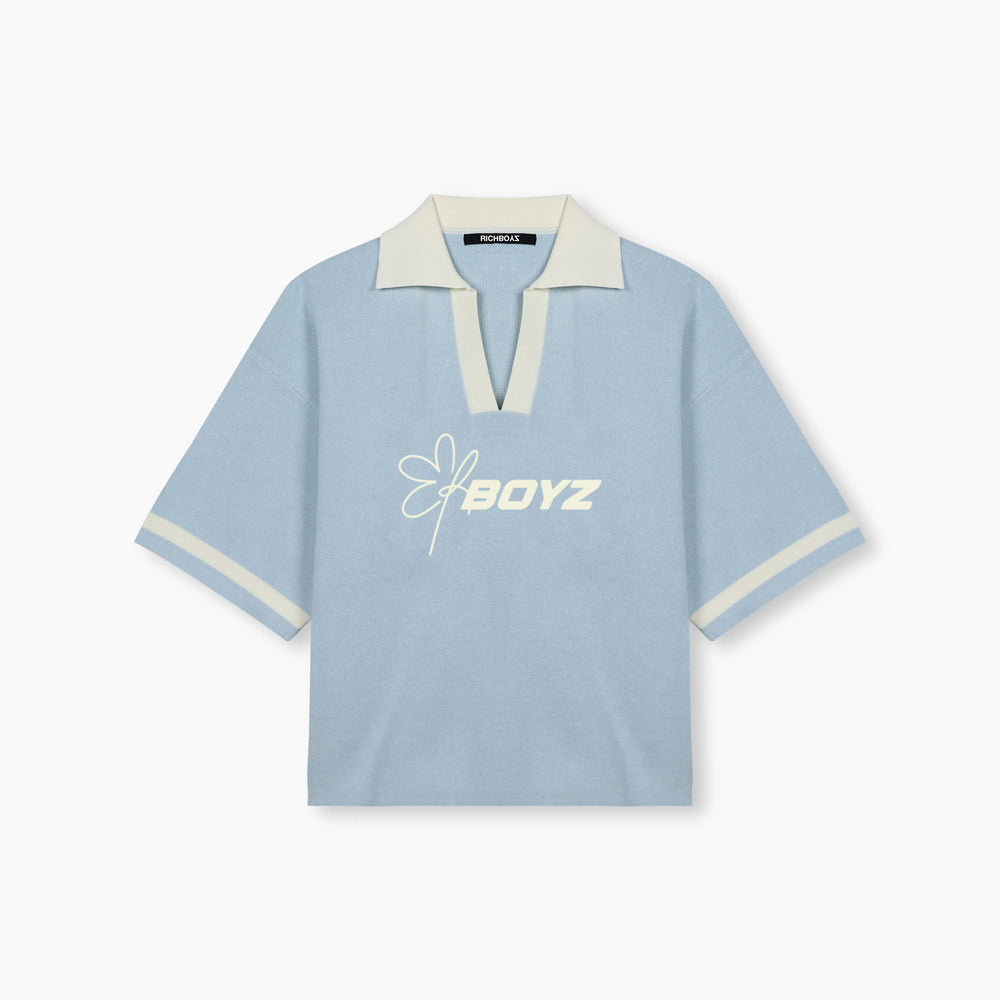 Knitted Polo - Sky