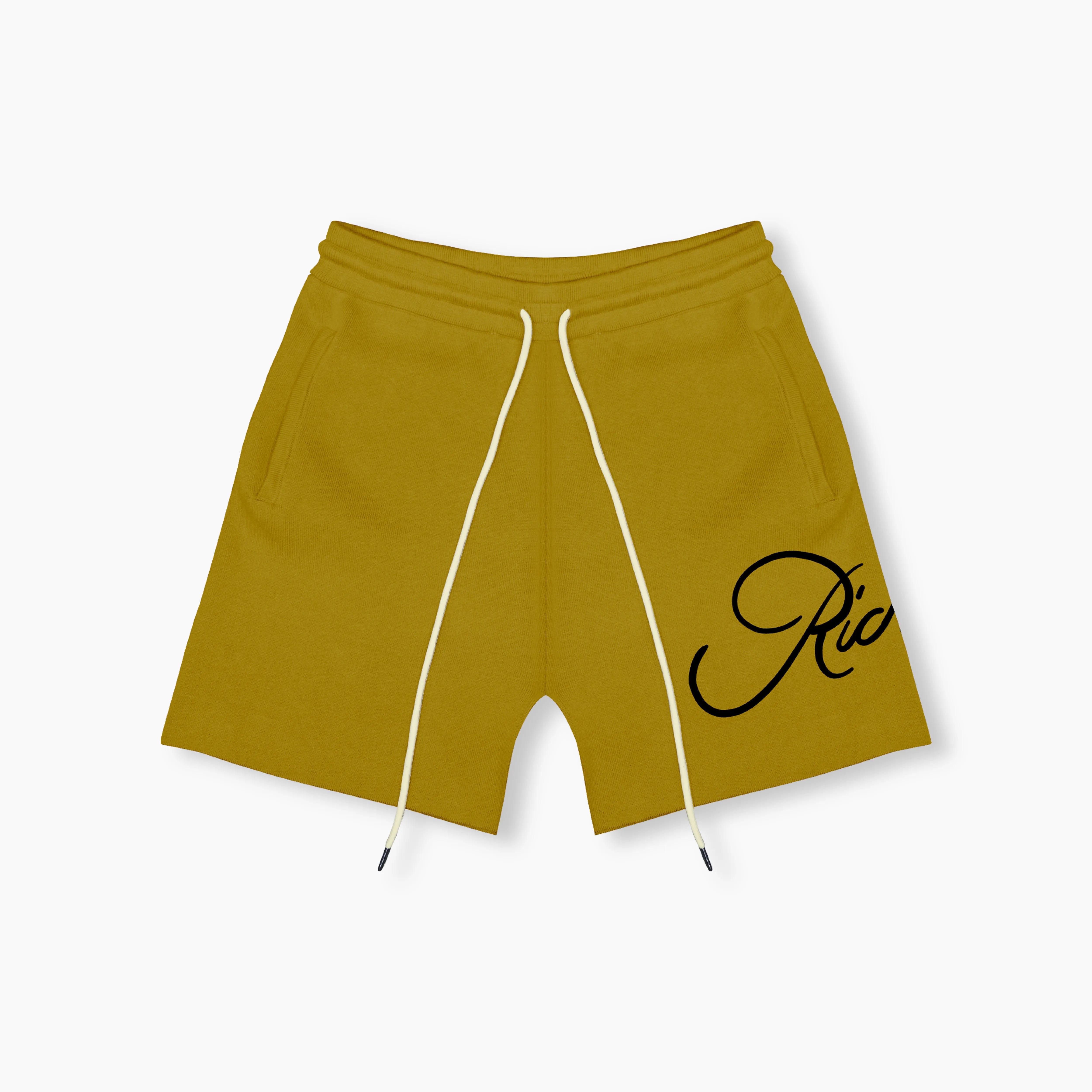 Knitted Summer Shorts - Canary