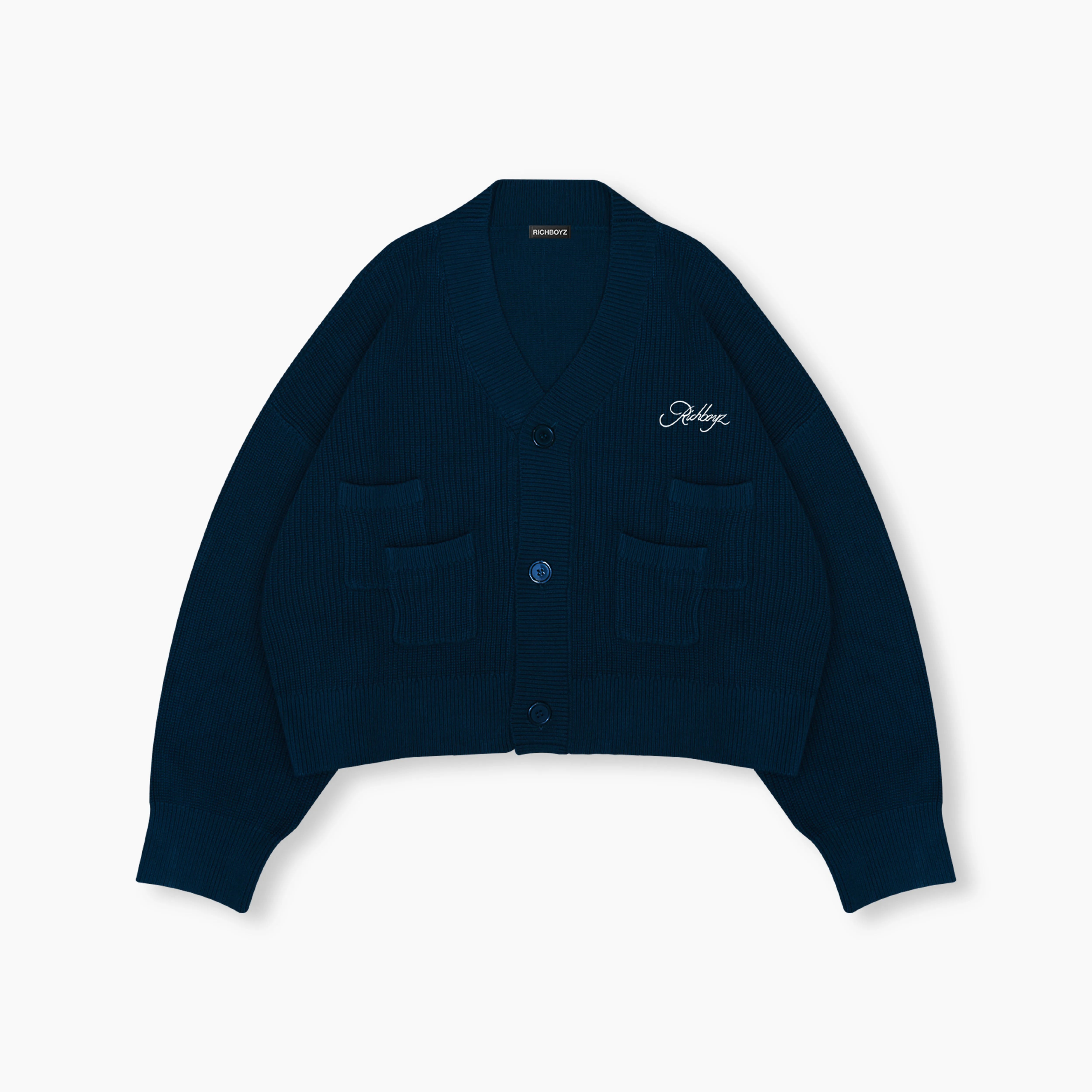 Knitted Cardigan - Navy Blue