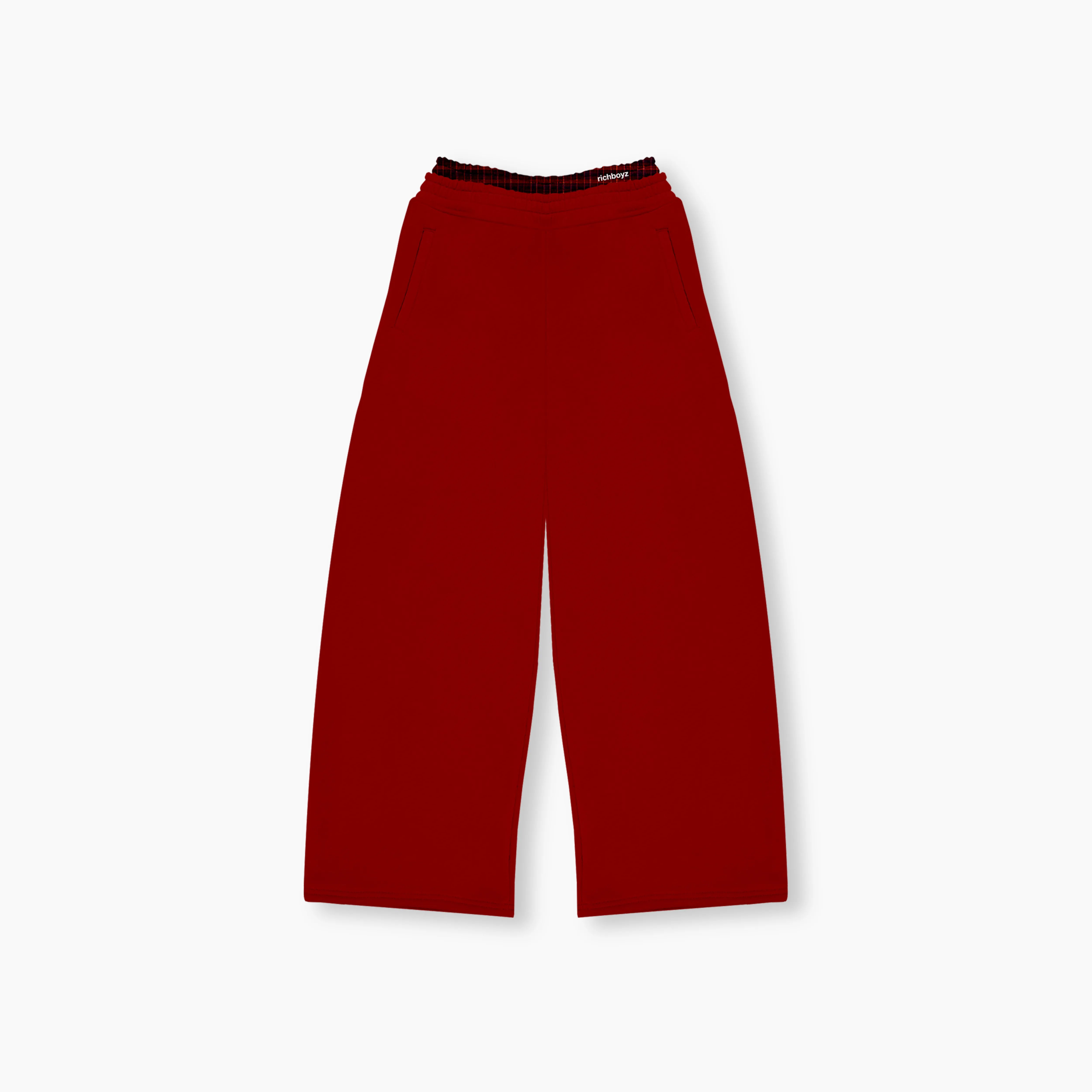 Dual Wide Leg Sweatpants - Cane Red