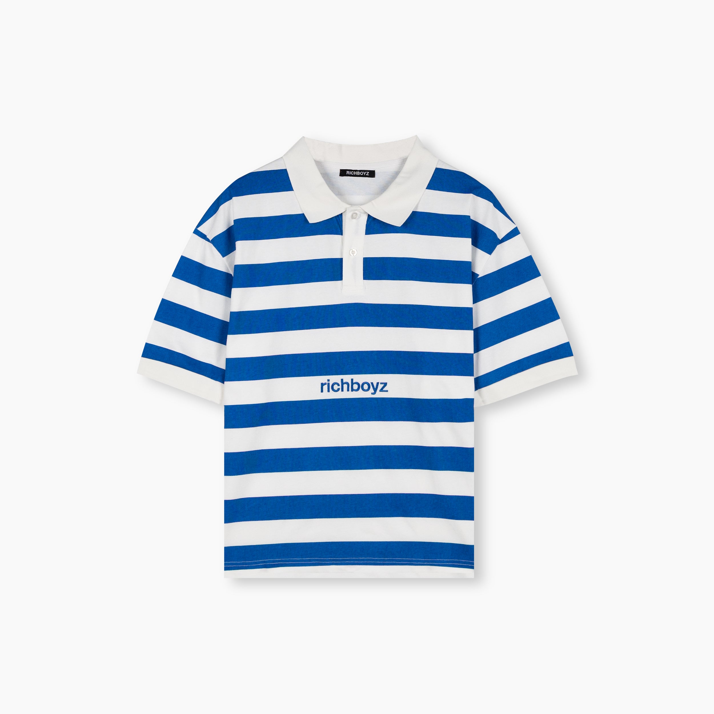 Striped Polo - Blue