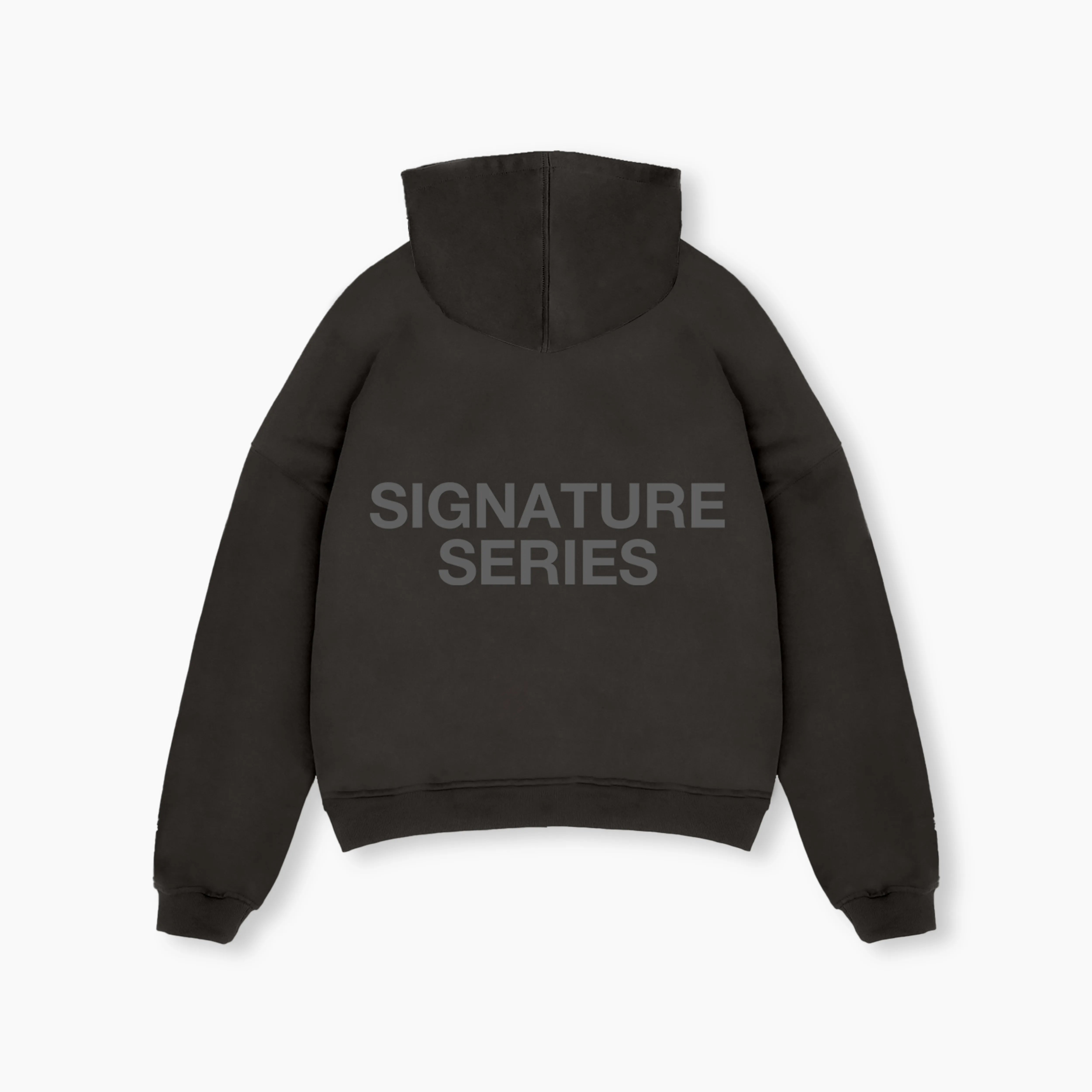 QUARTER ZIP HOODIE - COAL