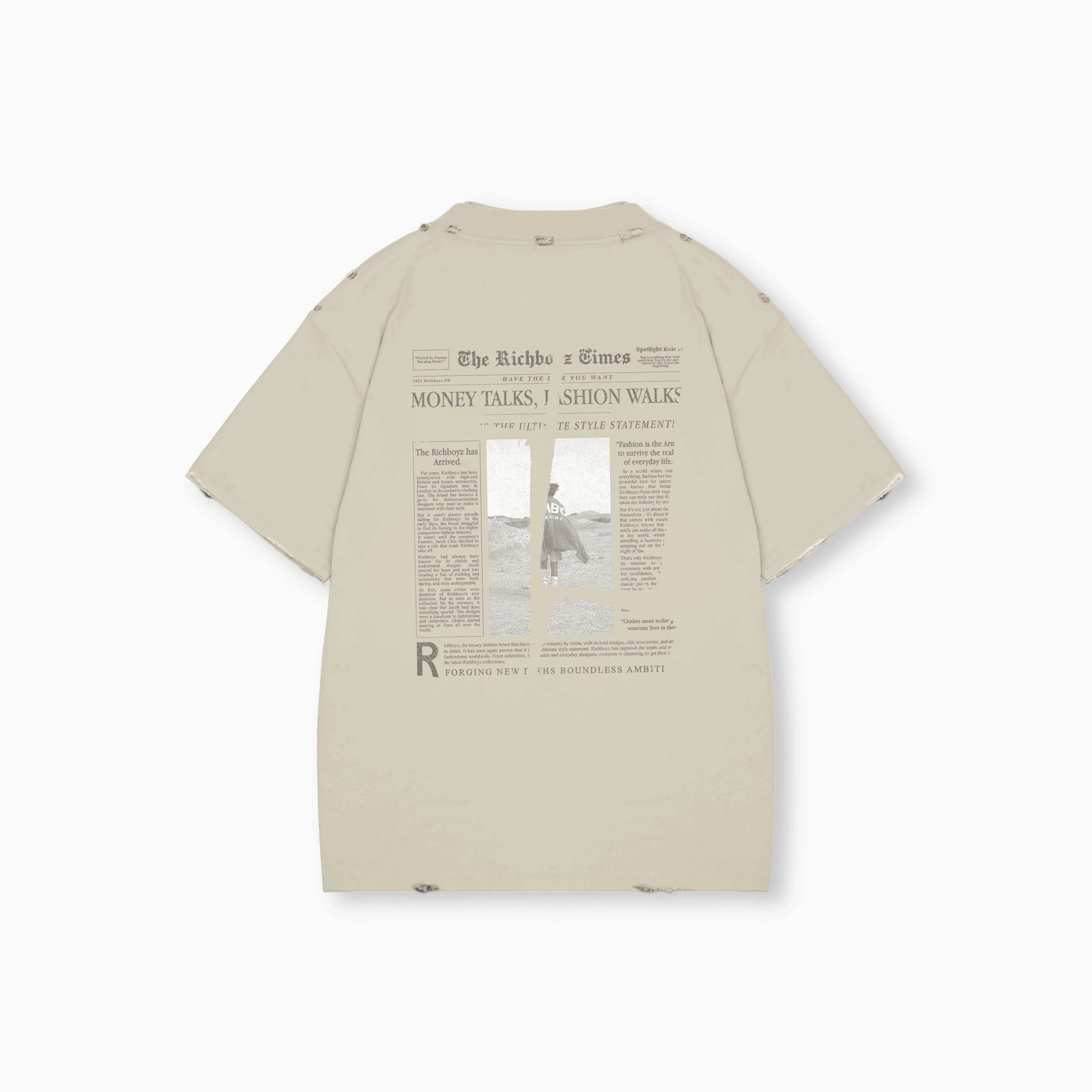 Relaxed Drop Shoulder Tee - Bone