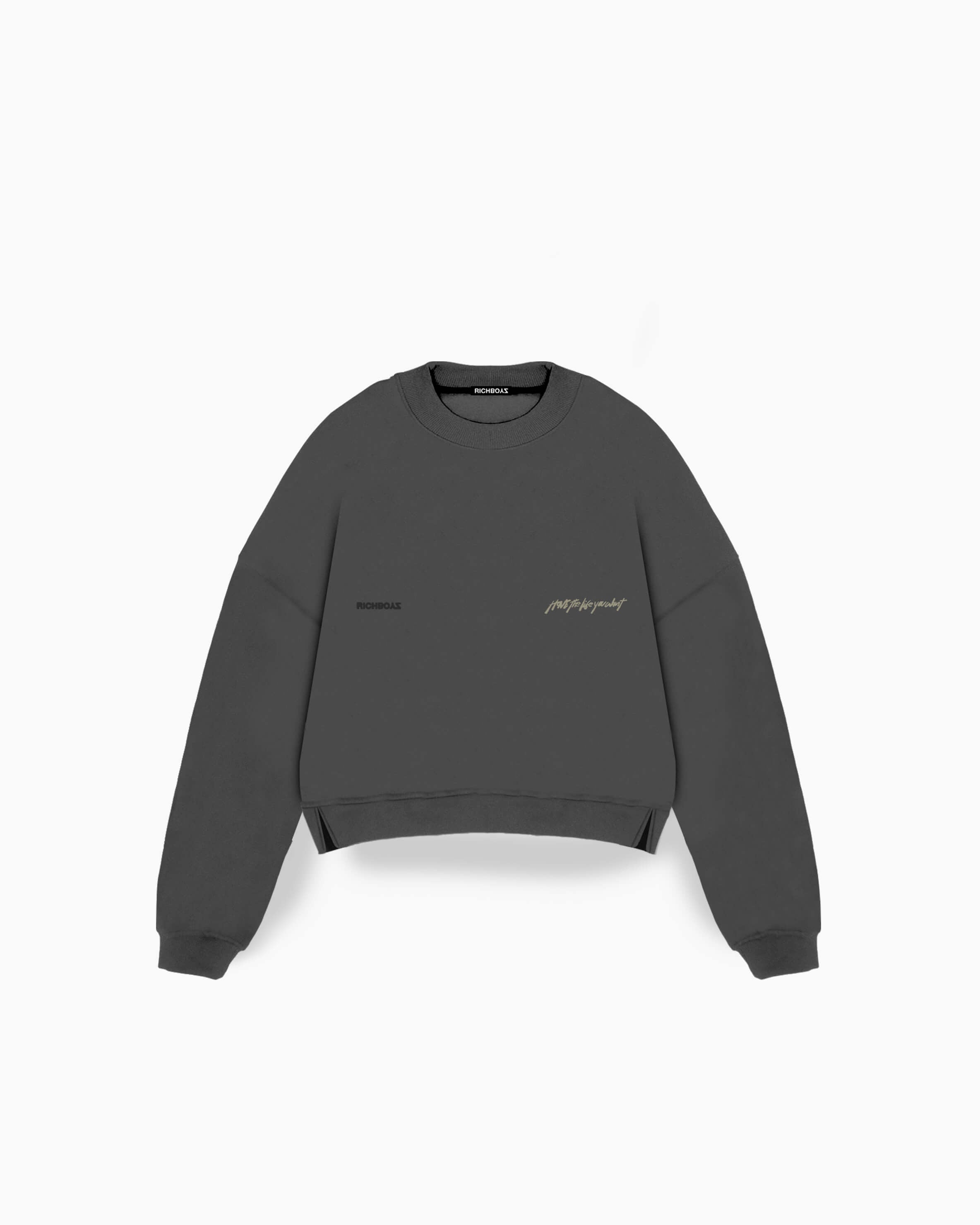 CROPPED SWEATER - CEMENT