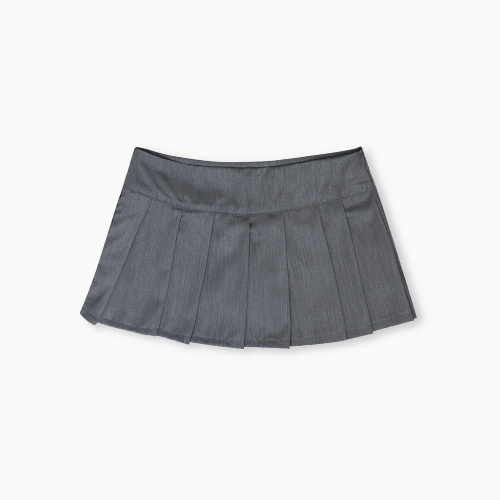 Pleated Mini Skirt - Gray