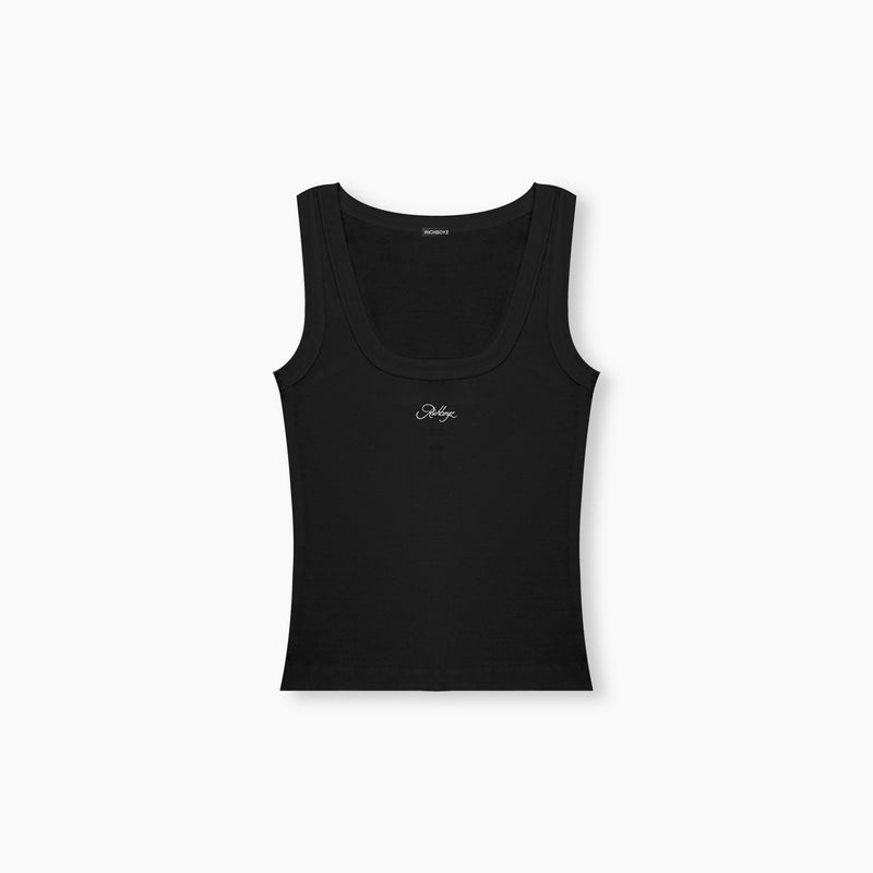 Cotton Rib Tank Top Women - Obsidian