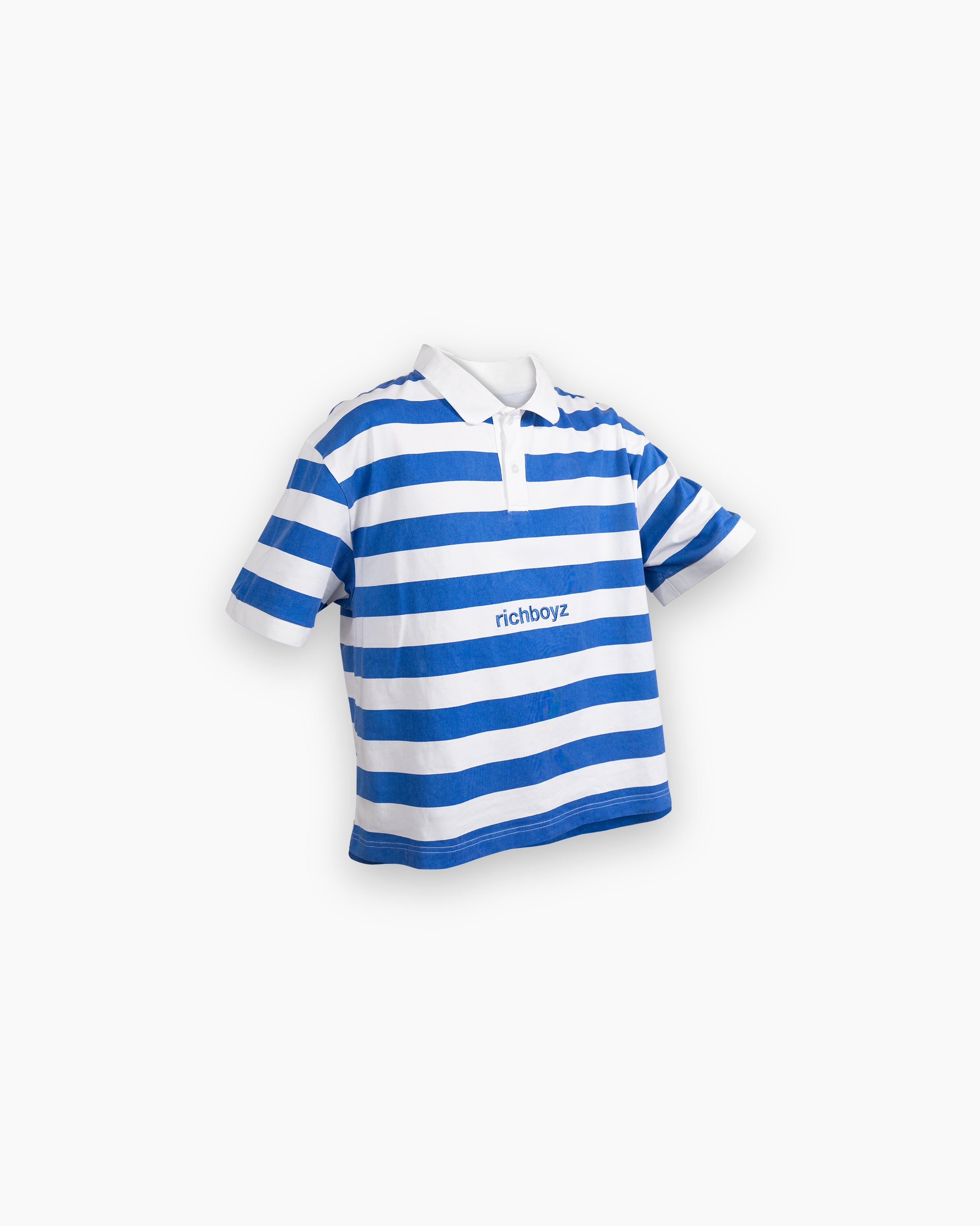 Striped Polo - Blue