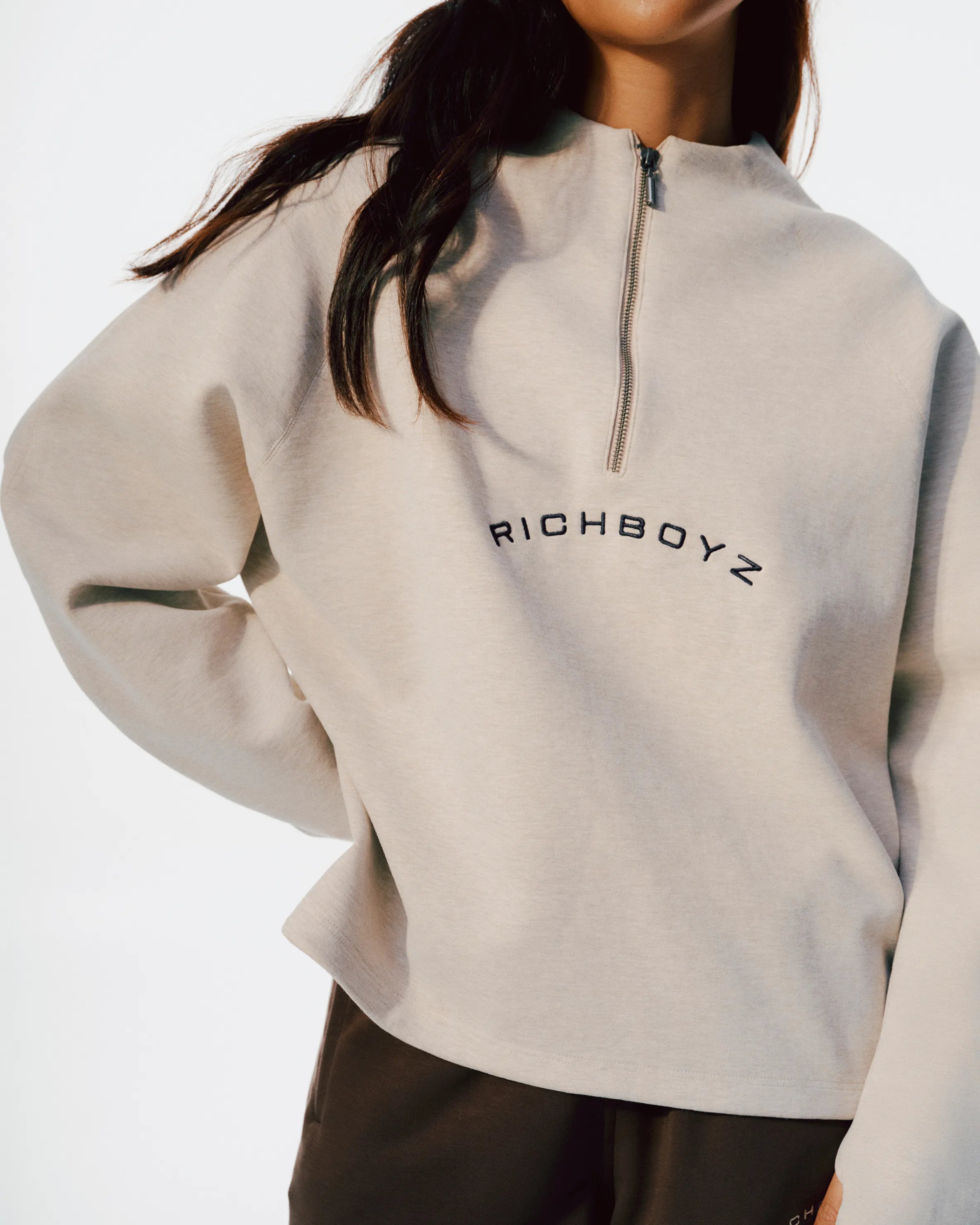 Airy Zip Sweater - Heather Gray