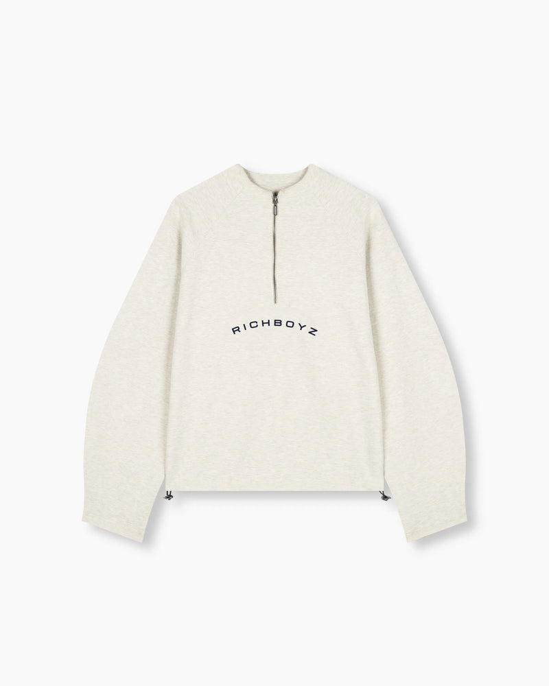 Airy Zip Sweater - Heather Gray