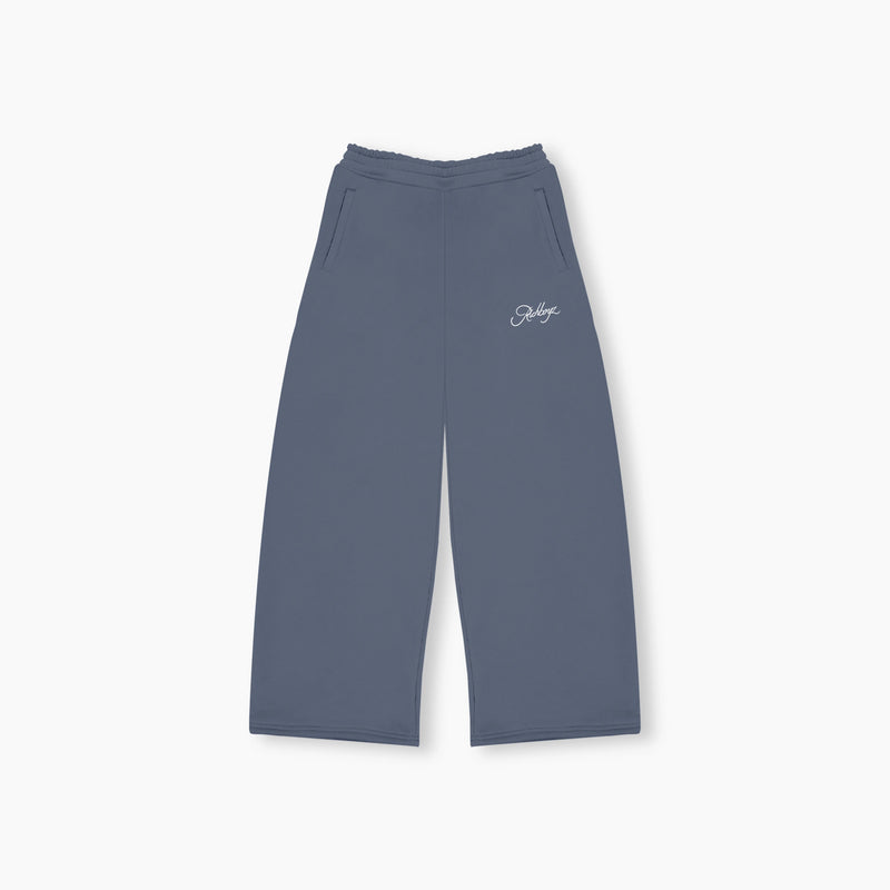 Wide Leg Sweatpants - Dull Blue