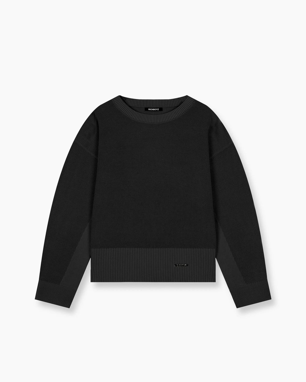 Washed Knitted Sweater - Black