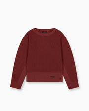 Washed Knitted Sweater - Red