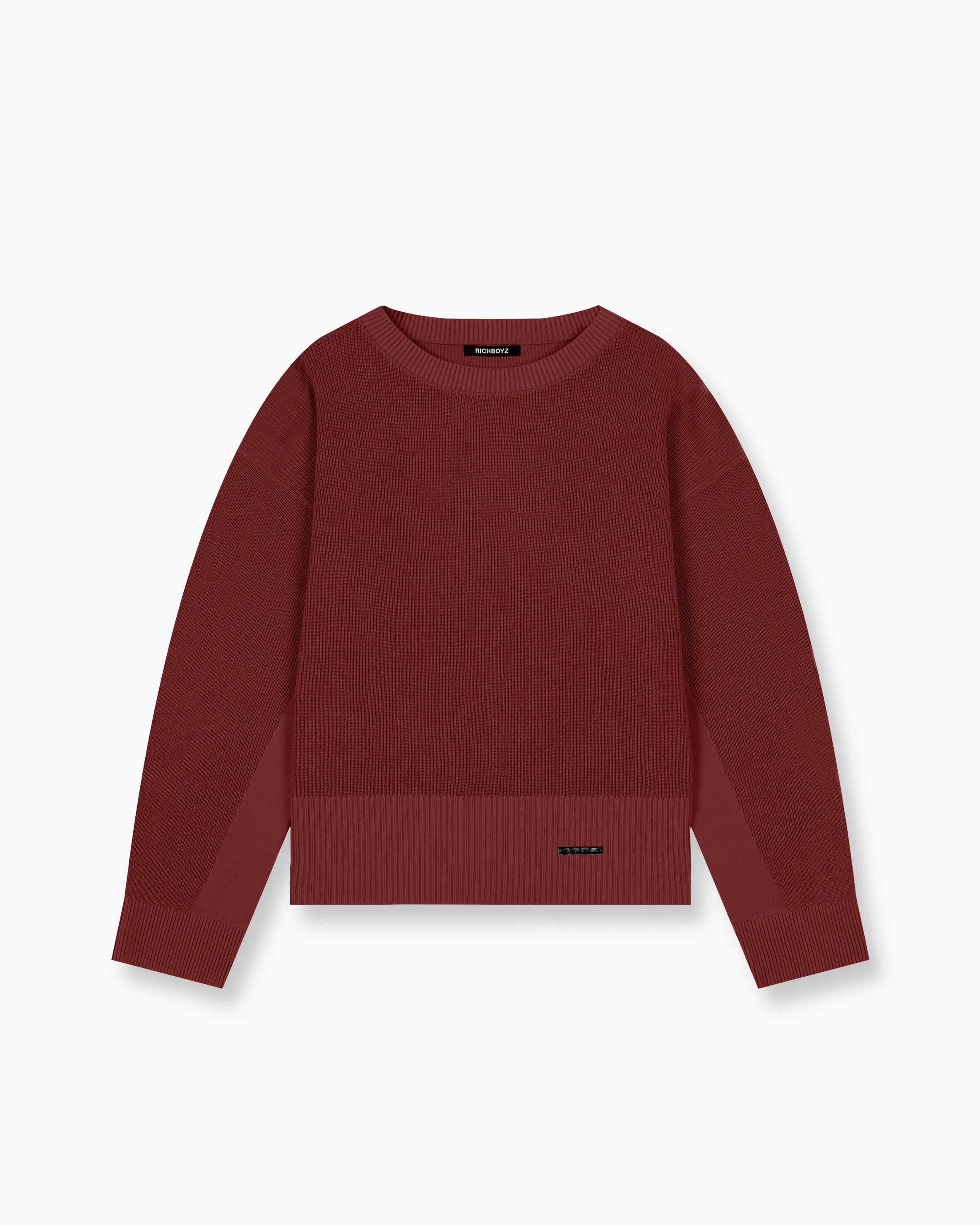 Washed Knitted Sweater - Red