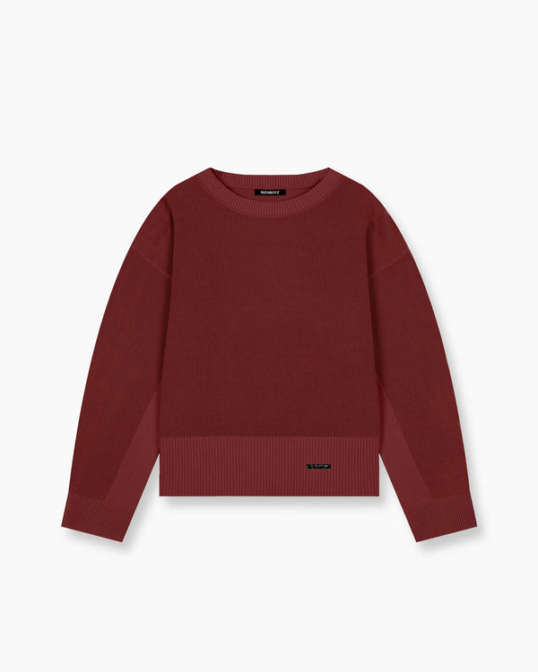 Washed Knitted Sweater - Red