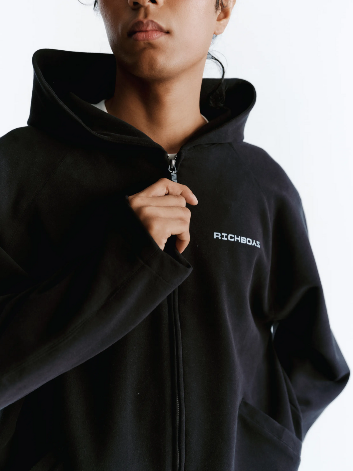 Airy Zip Hoodie - Black