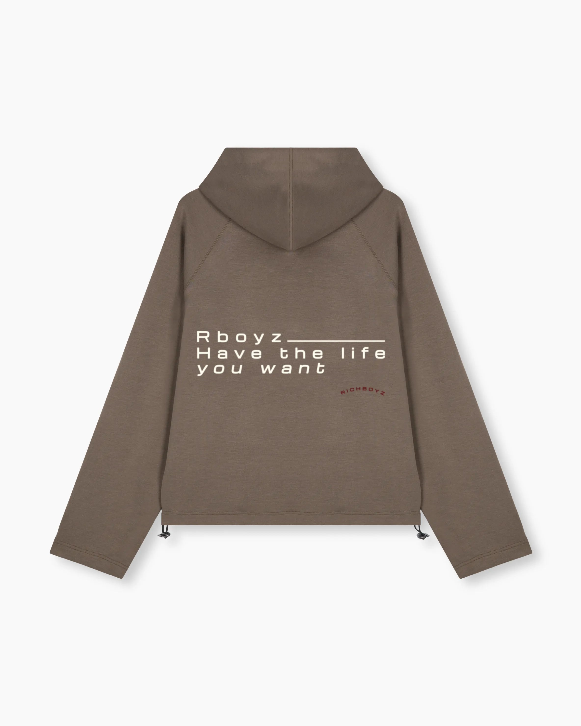 Airy Quarter Zip Hoodie - Khaki