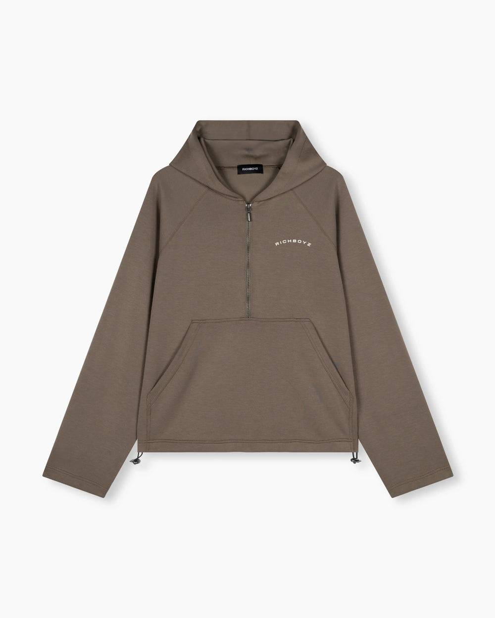 Airy Quarter Zip Hoodie - Khaki