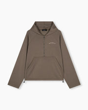 Airy Quarter Zip Hoodie - Khaki