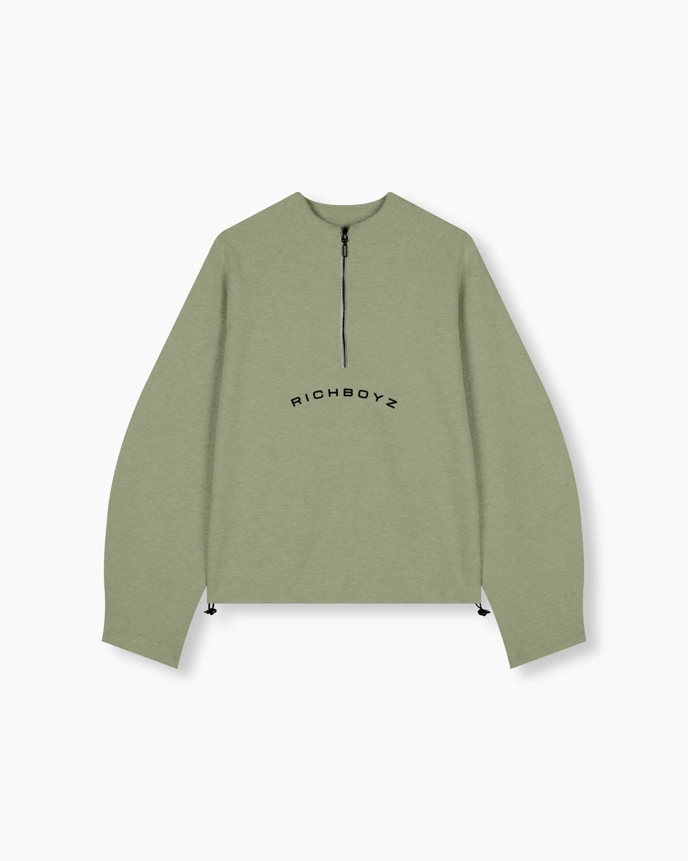 Green long-sleeve shirt with 'RICHBOYZ' logo on a white background