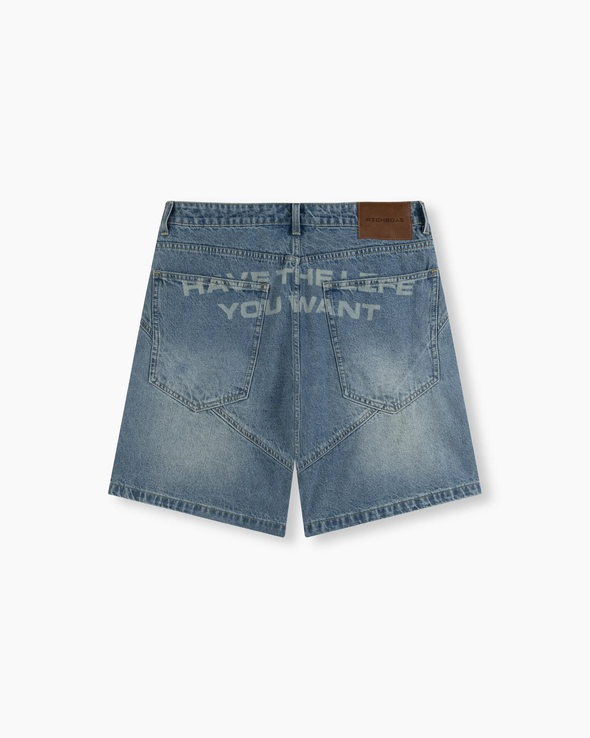 Baggy Denim Shorts - Washed Blue