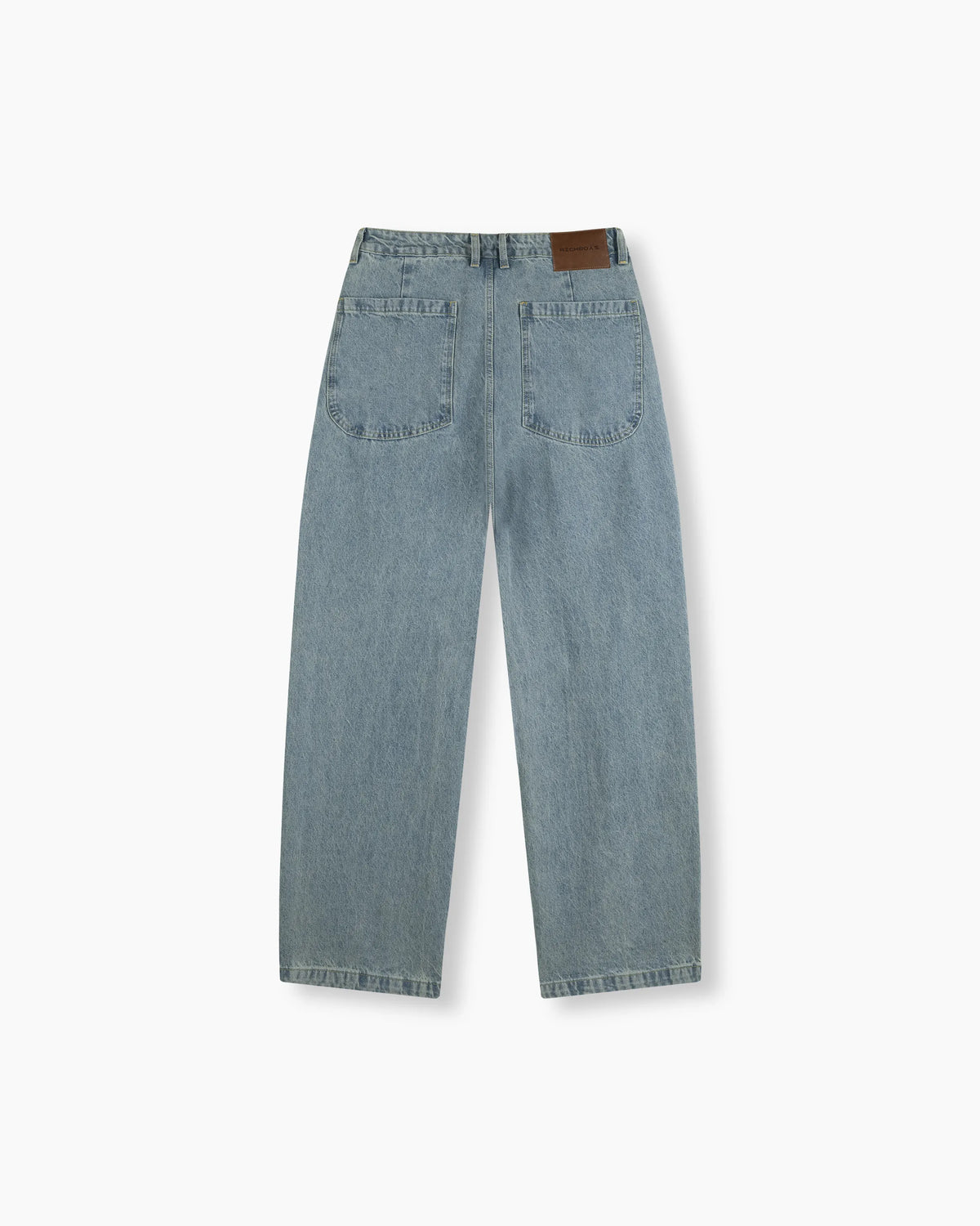Straight Denim Pants - Washed Blue