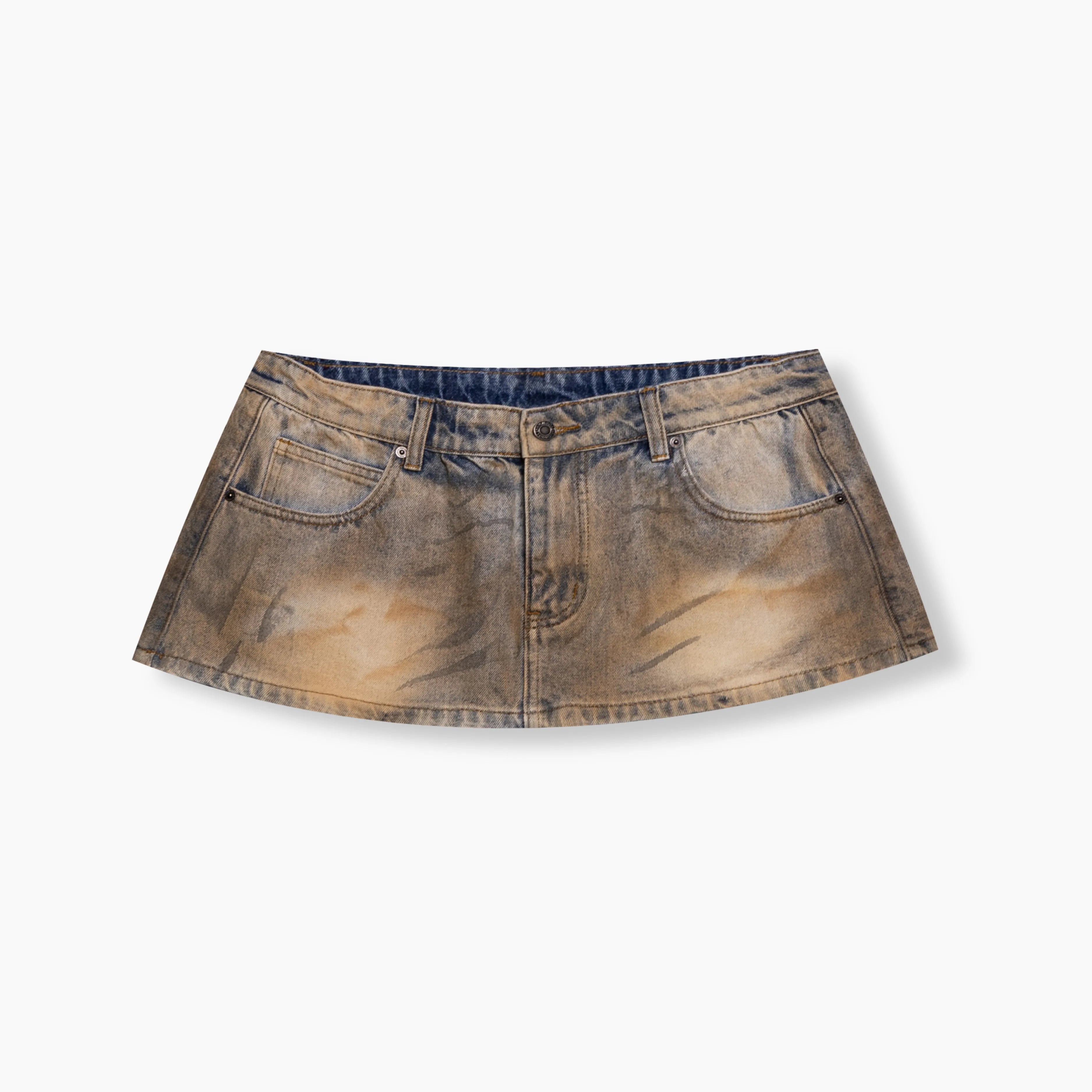 Denim Micro Skirt - Mud