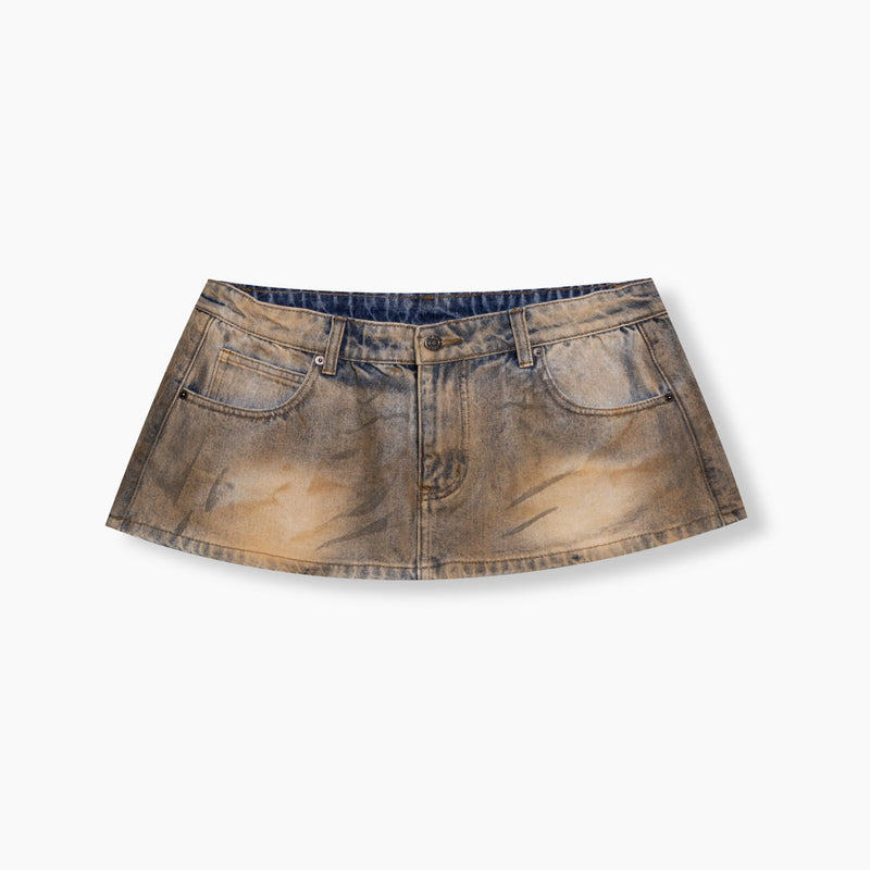 Denim Micro Skirt - Mud