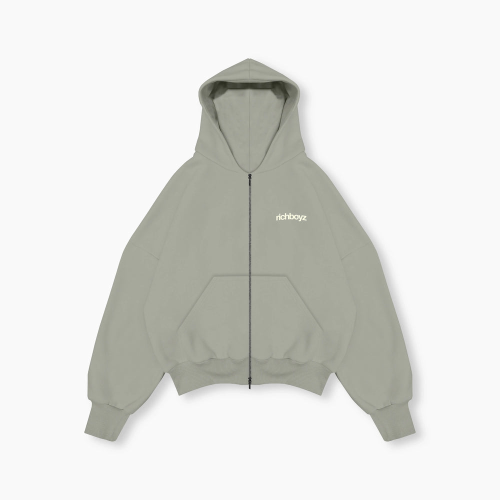Double Zip Box Hoodie V2 - Icy Gray