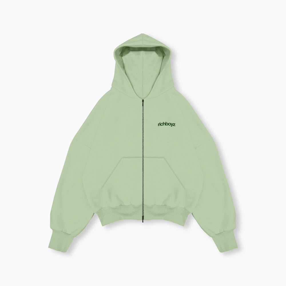 Double Zip Box Hoodie V2 - Matcha