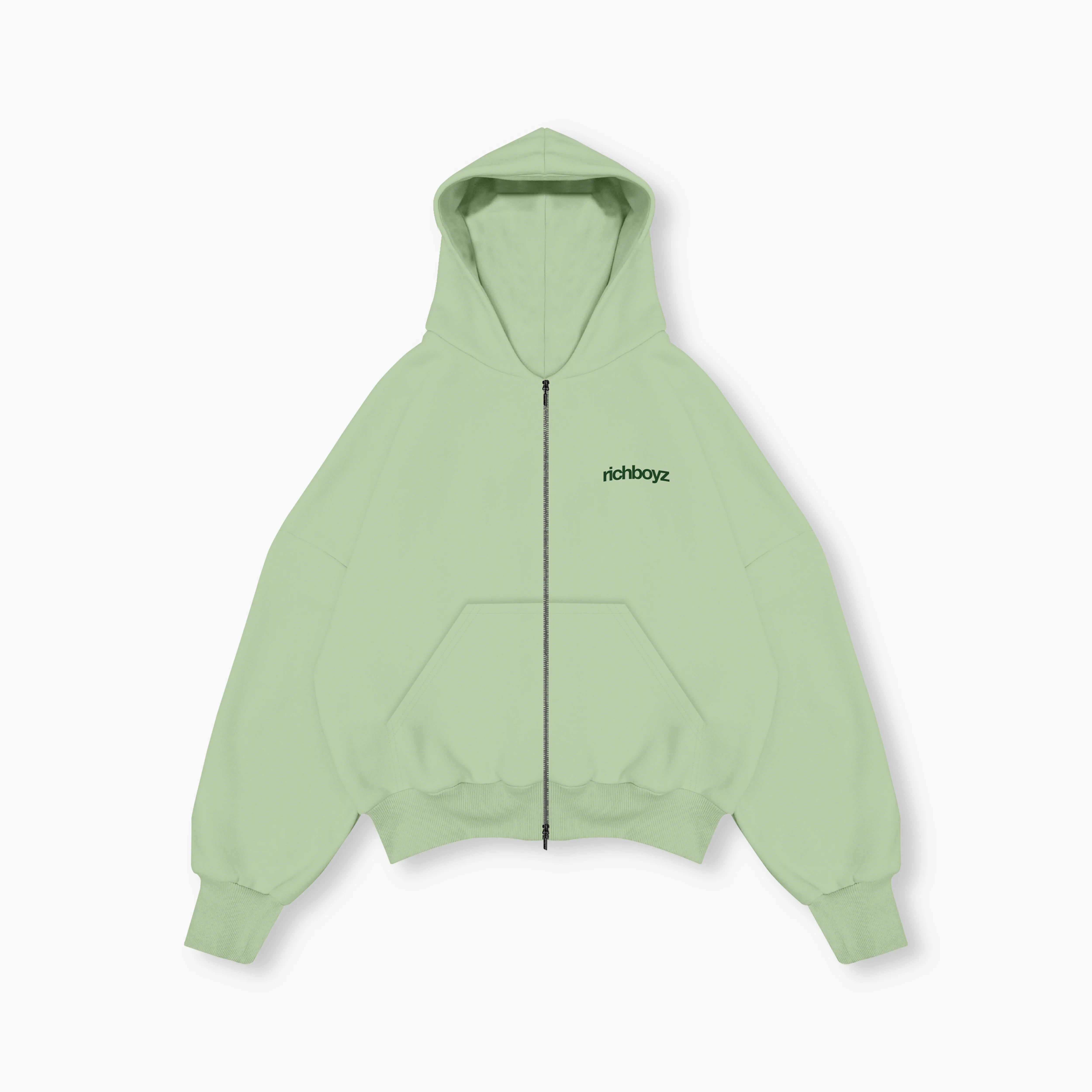 Double Zip Box Hoodie V2 - Matcha