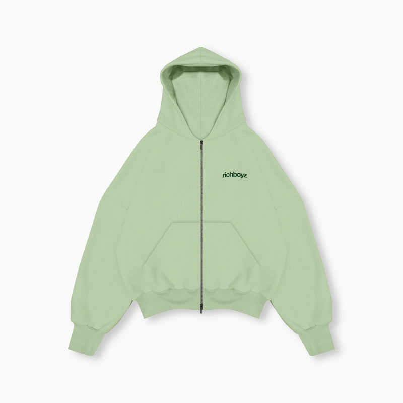 Double Zip Box Hoodie V2 - Matcha