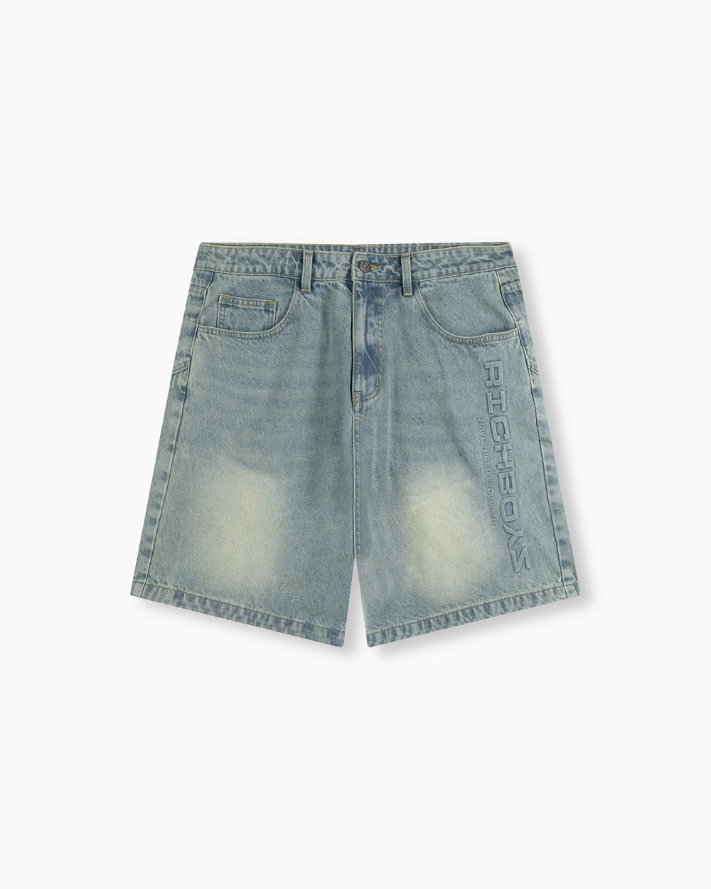 Baggy Denim Shorts - Washed Indigo