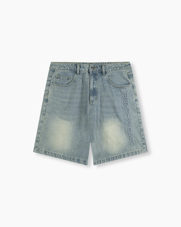 Baggy Denim Shorts - Washed Indigo