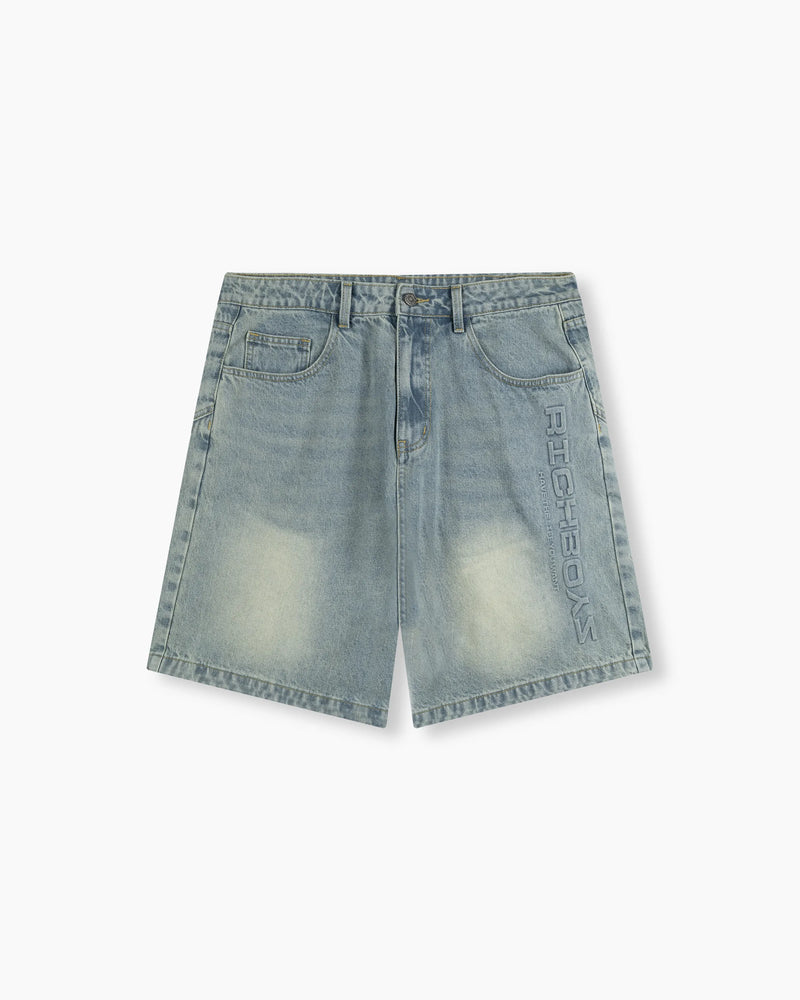 Baggy Denim Shorts - Washed Indigo