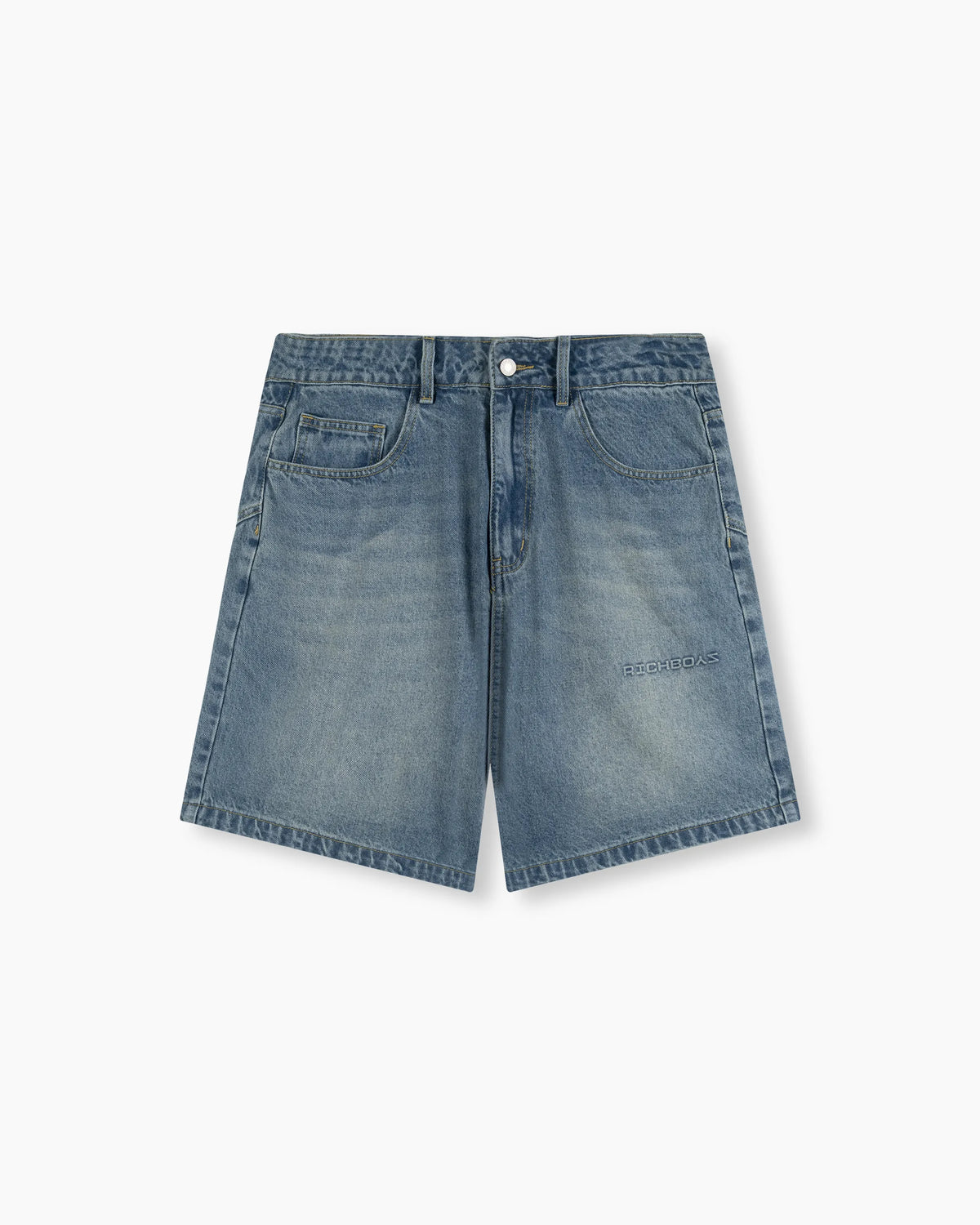 Baggy Denim Shorts - Washed Blue