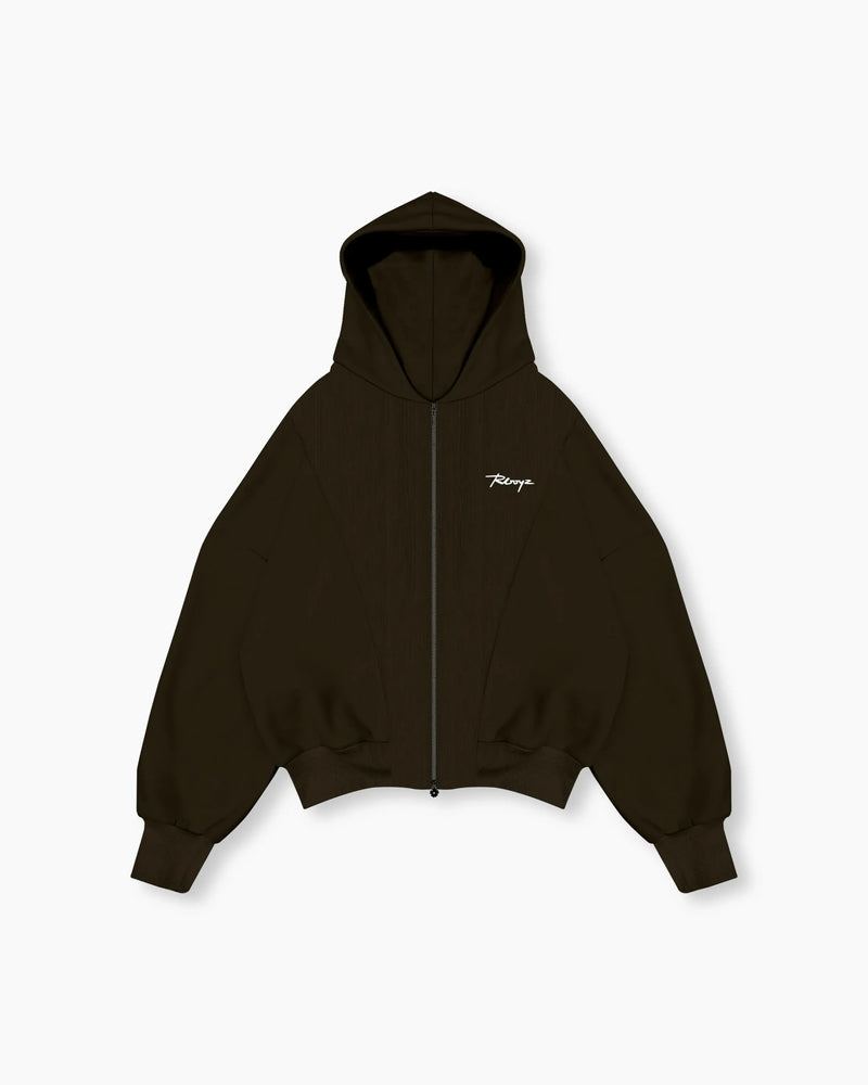 Zip Plush Hoodie - Cocoa