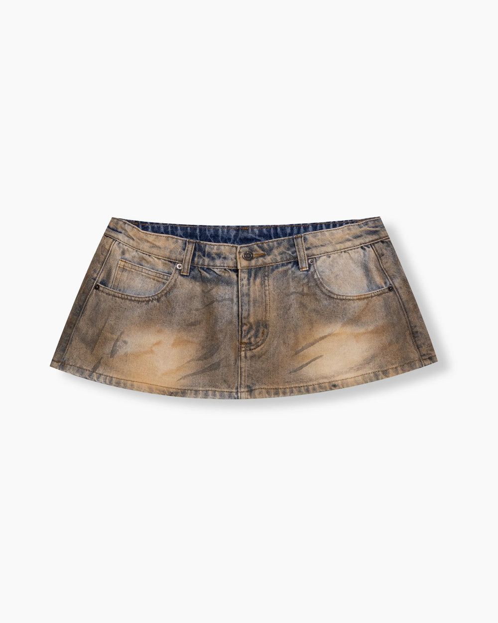 Denim Micro Skirt - Mud