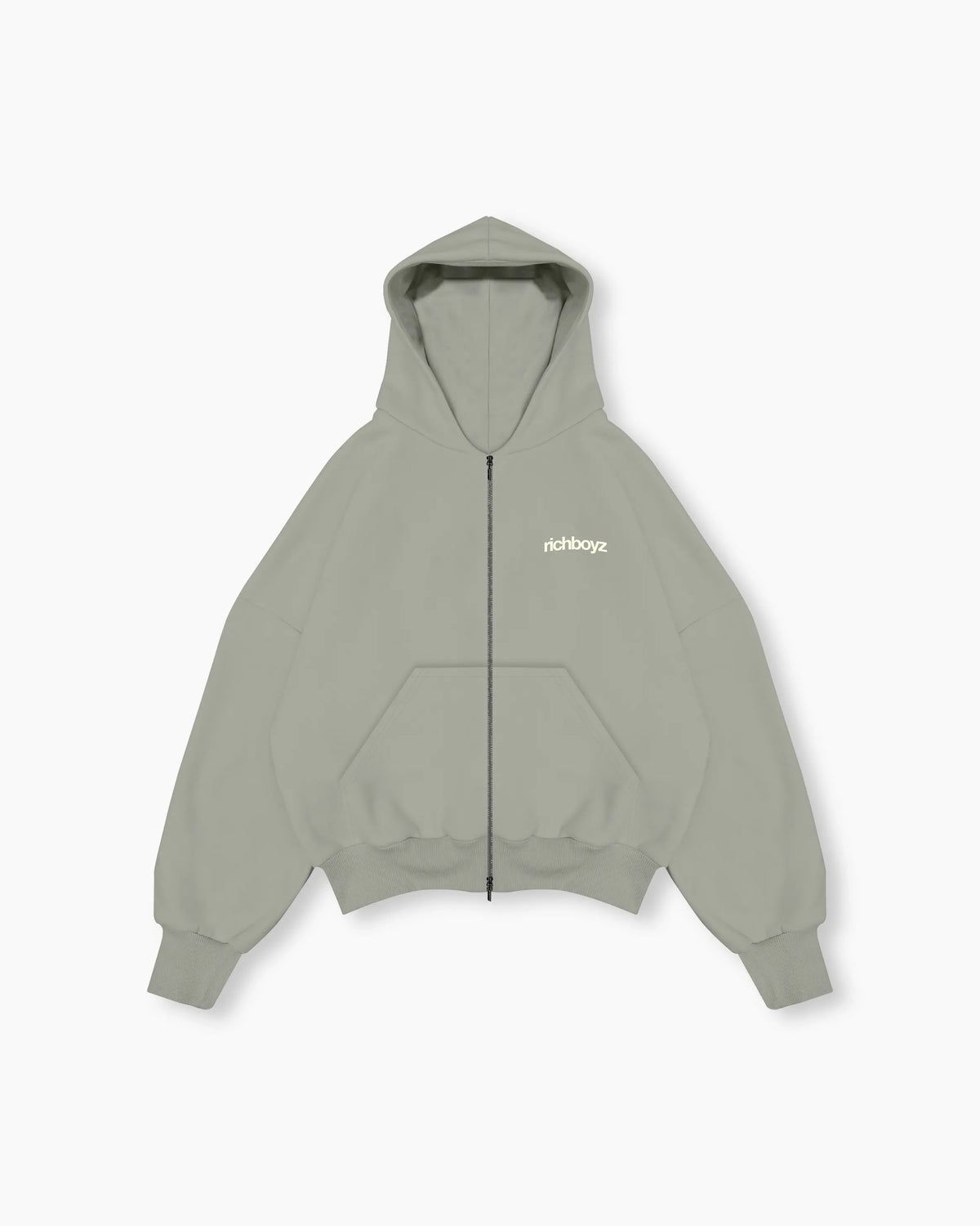 Double Zip Box Hoodie V2 - Icy Gray