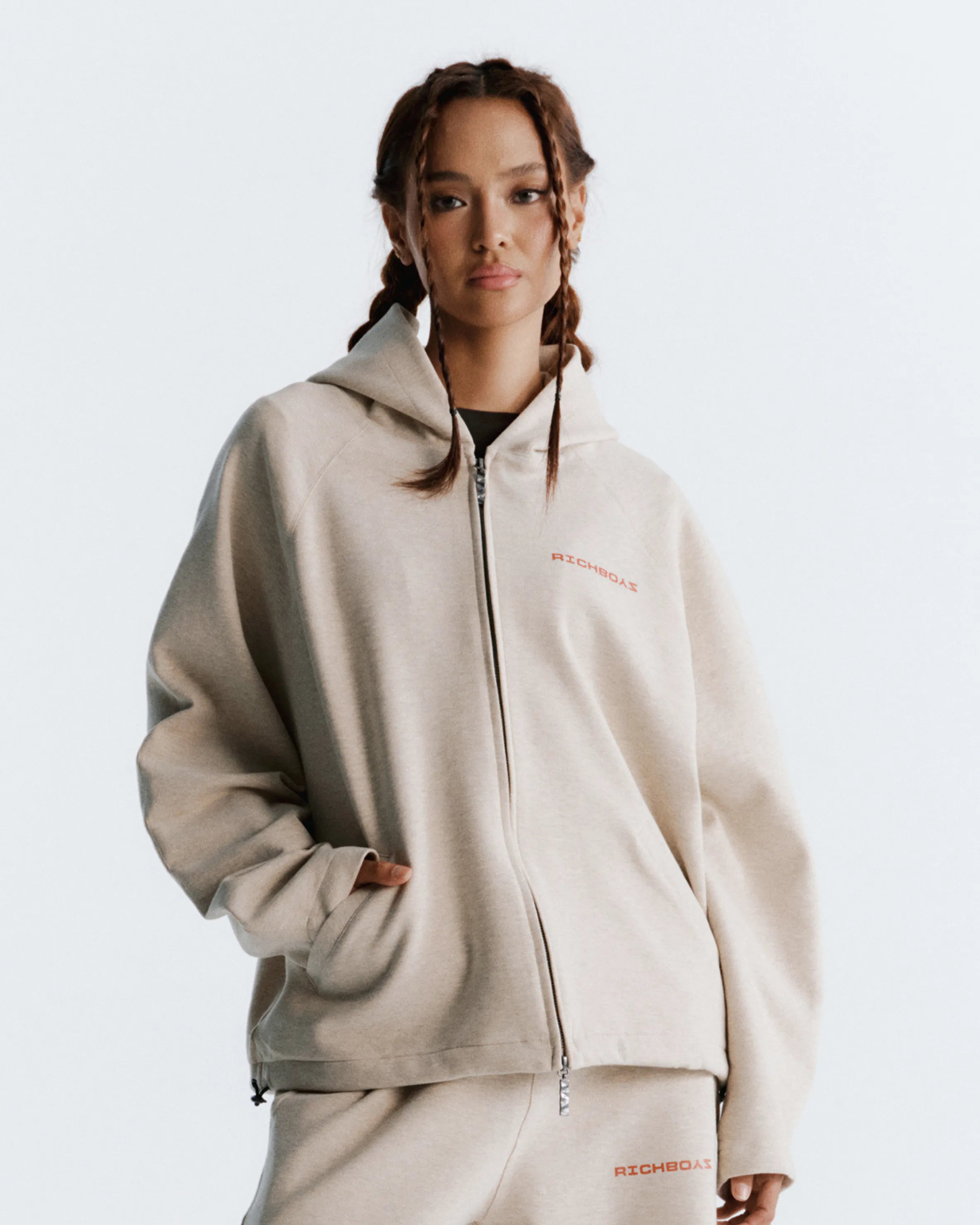 Airy Zip Hoodie - Gray