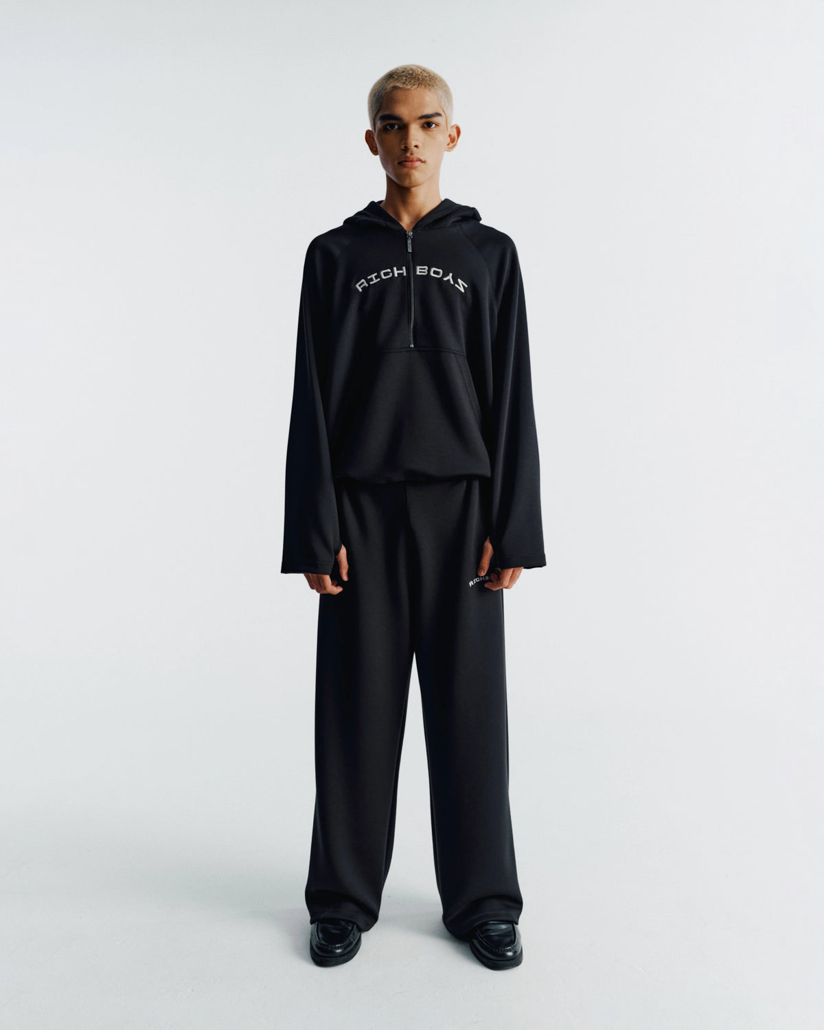Airy Quarter Zip Hoodie - Midnight