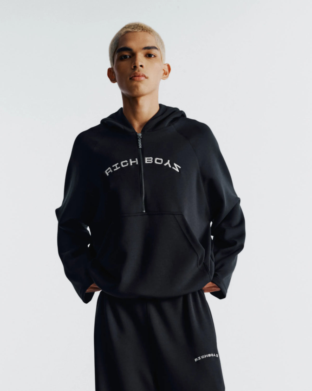 Airy Quarter Zip Hoodie - Midnight