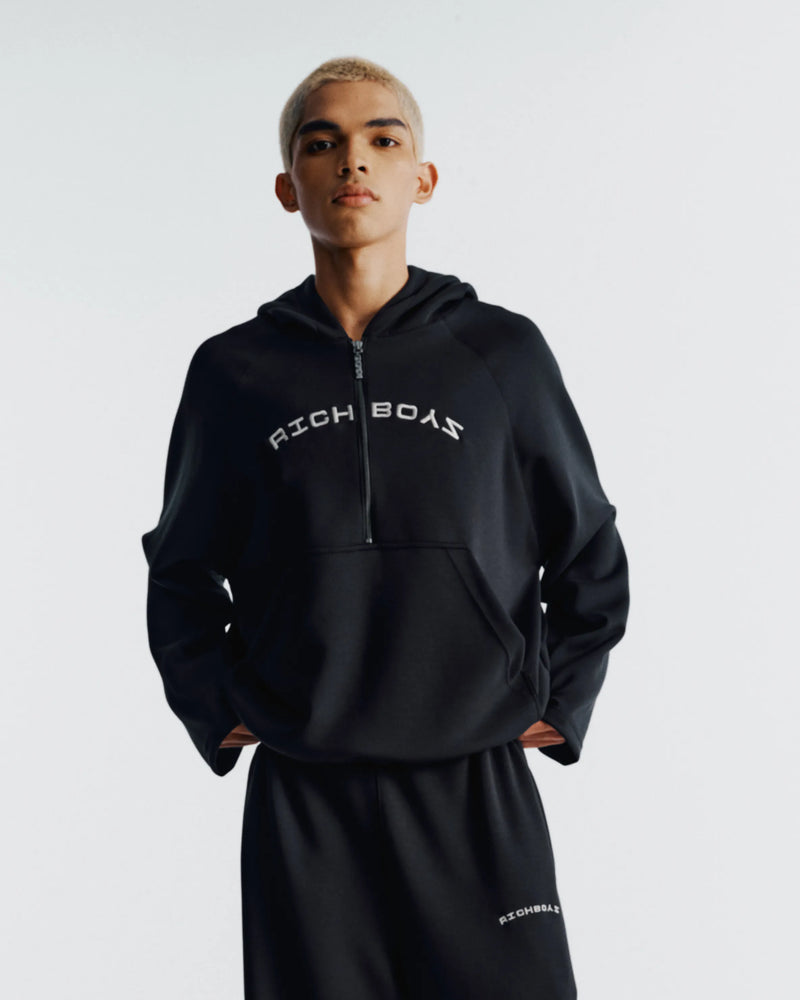 Airy Quarter Zip Hoodie - Midnight